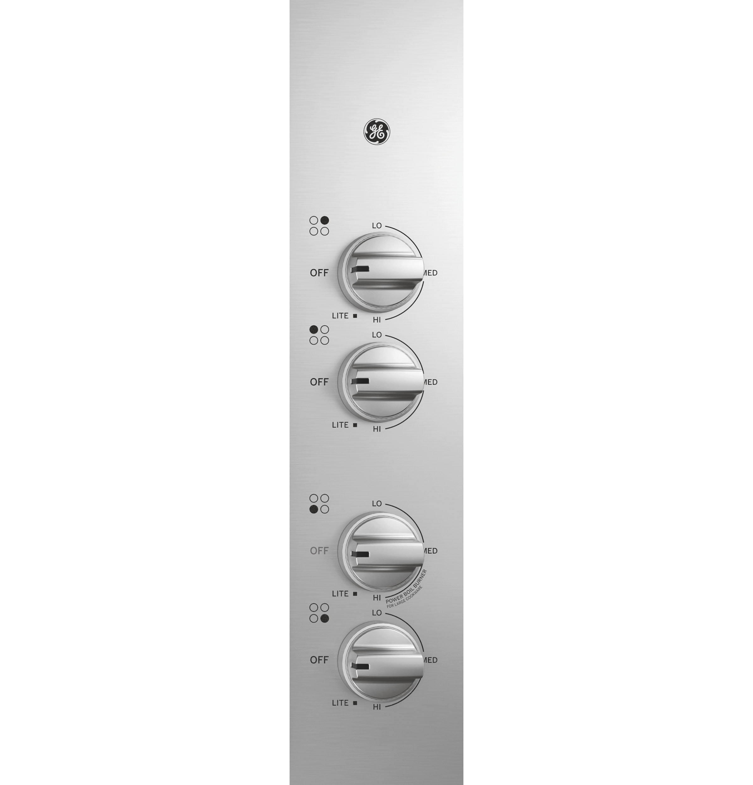 Estufa de gas de acero inoxidable con 4 quemadores de 30 pulgadas de GE JGP3030SLSS