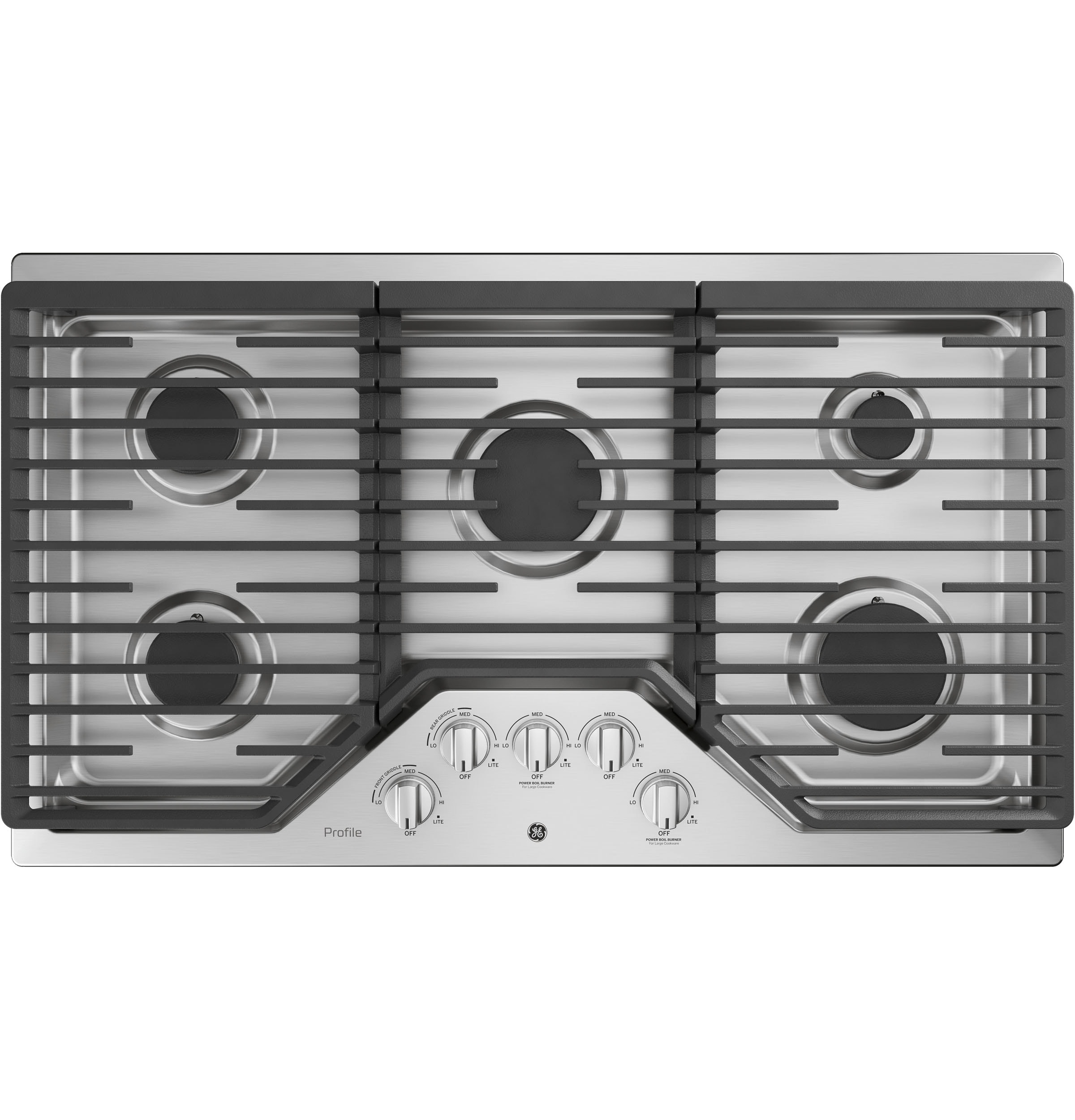 Estufa de gas de acero inoxidable GE Profile con 5 quemadores de 36 pulgadas - PGP7036SLSS