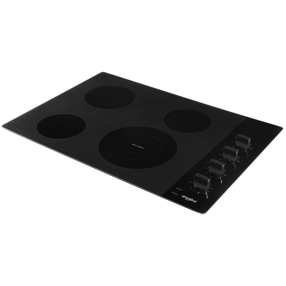 Estufa eléctrica Whirlpool de 30 pulgadas con 4 quemadores y superficie lisa (radiante) en color negro - WCE55US0HB