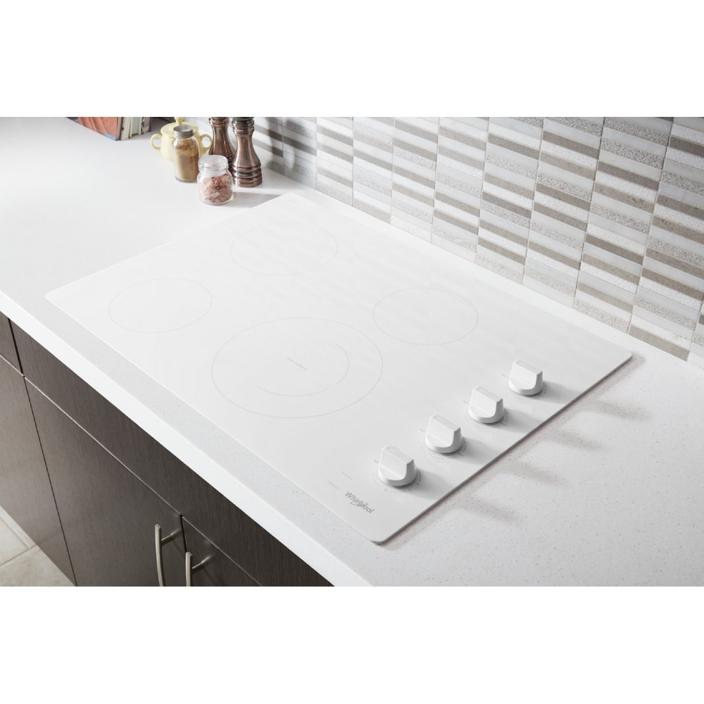 Plancha Eléctrica Blanca de 30 pulgadas con 4 Quemadores y Superficie Lisa (Radiante) Whirlpool WCE55US0HW