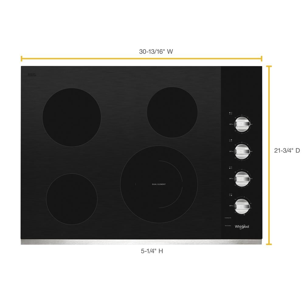 Quemador Eléctrico de Acero Inoxidable de Superficie Lisa (Radiante) de 4 quemadores de 30 pulgadas de Whirlpool (WCE55US0HS)