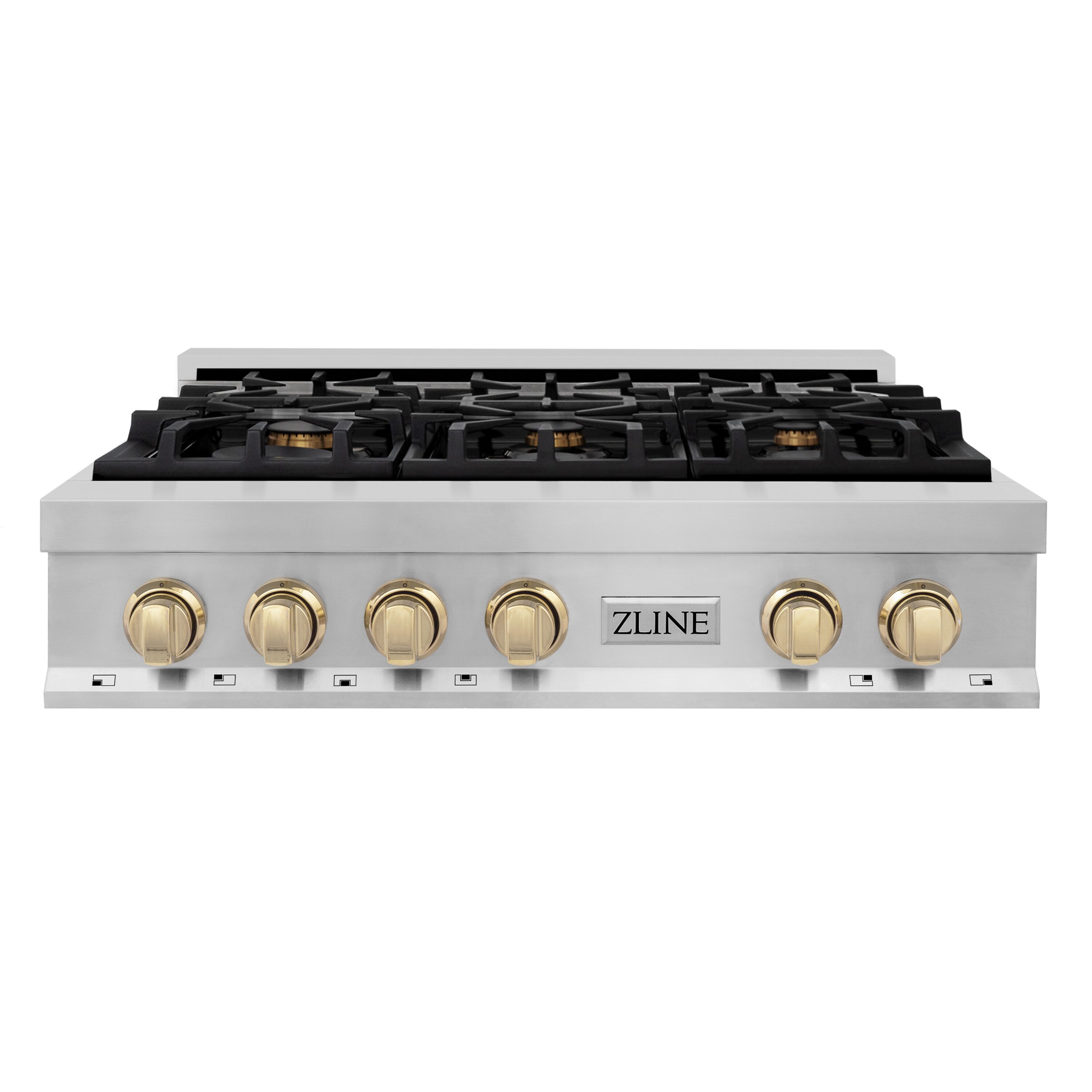 Quemador de gas de acero inoxidable de 6 quemadores de edición autógrafa profesional de ZLINE KITCHEN & BATH de 36 pulgadas