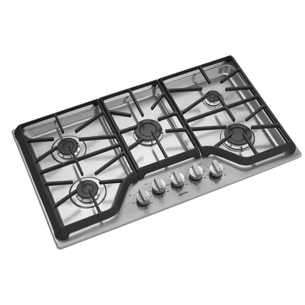 Quemador de gas de acero inoxidable de 36 pulgadas con 5 quemadores Maytag MGC7536DS