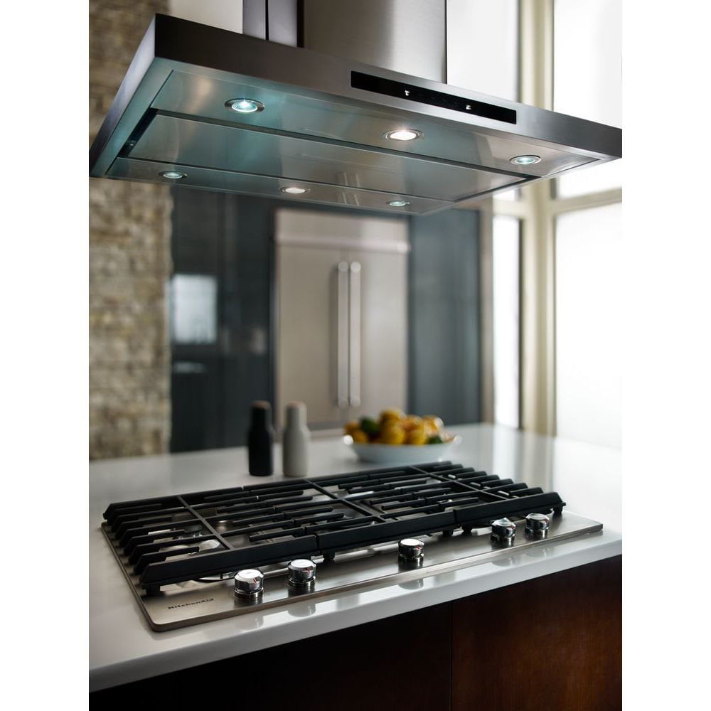 Parrilla de gas de acero inoxidable de 36 pulgadas con 5 quemadores de KitchenAid