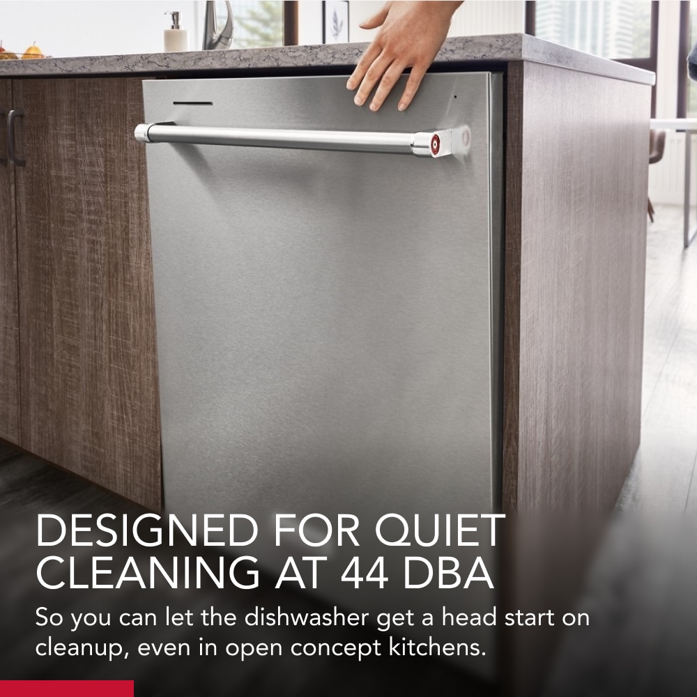 Lavavajillas Empotrado Top Control de 24 pulgadas de la Serie Ecológica 360 MAX JETS de KitchenAid con Tercer Riel (Acero Inoxidable con Acabado PRINTSHIELD), Nivel de Sonido Muy Silencioso de 44 Decibeles KDTM404KPS