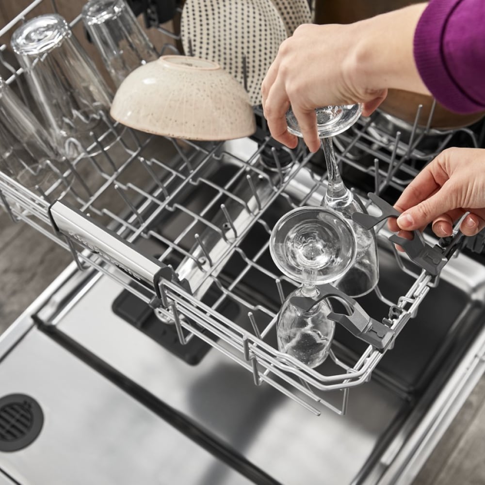 Lavavajillas Empotrado Top Control de 24 pulgadas de la Serie Ecológica 360 MAX JETS de KitchenAid con Tercer Riel (Acero Inoxidable con Acabado PRINTSHIELD), Nivel de Sonido Muy Silencioso de 44 Decibeles KDTM404KPS