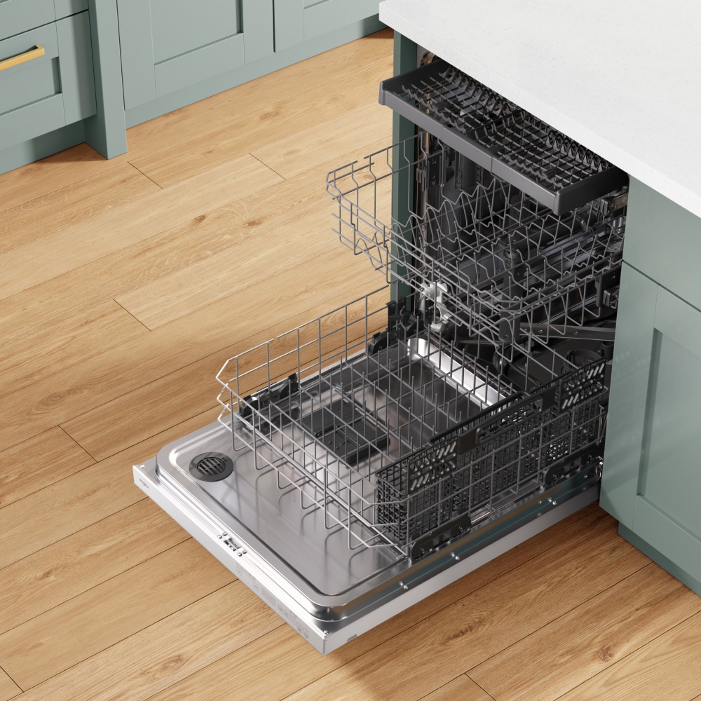 Lavavajillas Empotrable de Gran Capacidad de la Serie Eco de Whirlpool con Tercera Bandeja (Blanco), Control Superior de 24 pulgadas, Nivel de Ruido Muy Silencioso de 47 decibeles WDT750SAKW