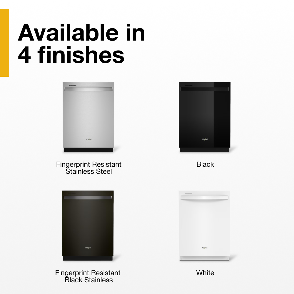 Lavavajillas Empotrable de Gran Capacidad de la Serie Eco de Whirlpool con Tercera Bandeja (Blanco), Control Superior de 24 pulgadas, Nivel de Ruido Muy Silencioso de 47 decibeles WDT750SAKW
