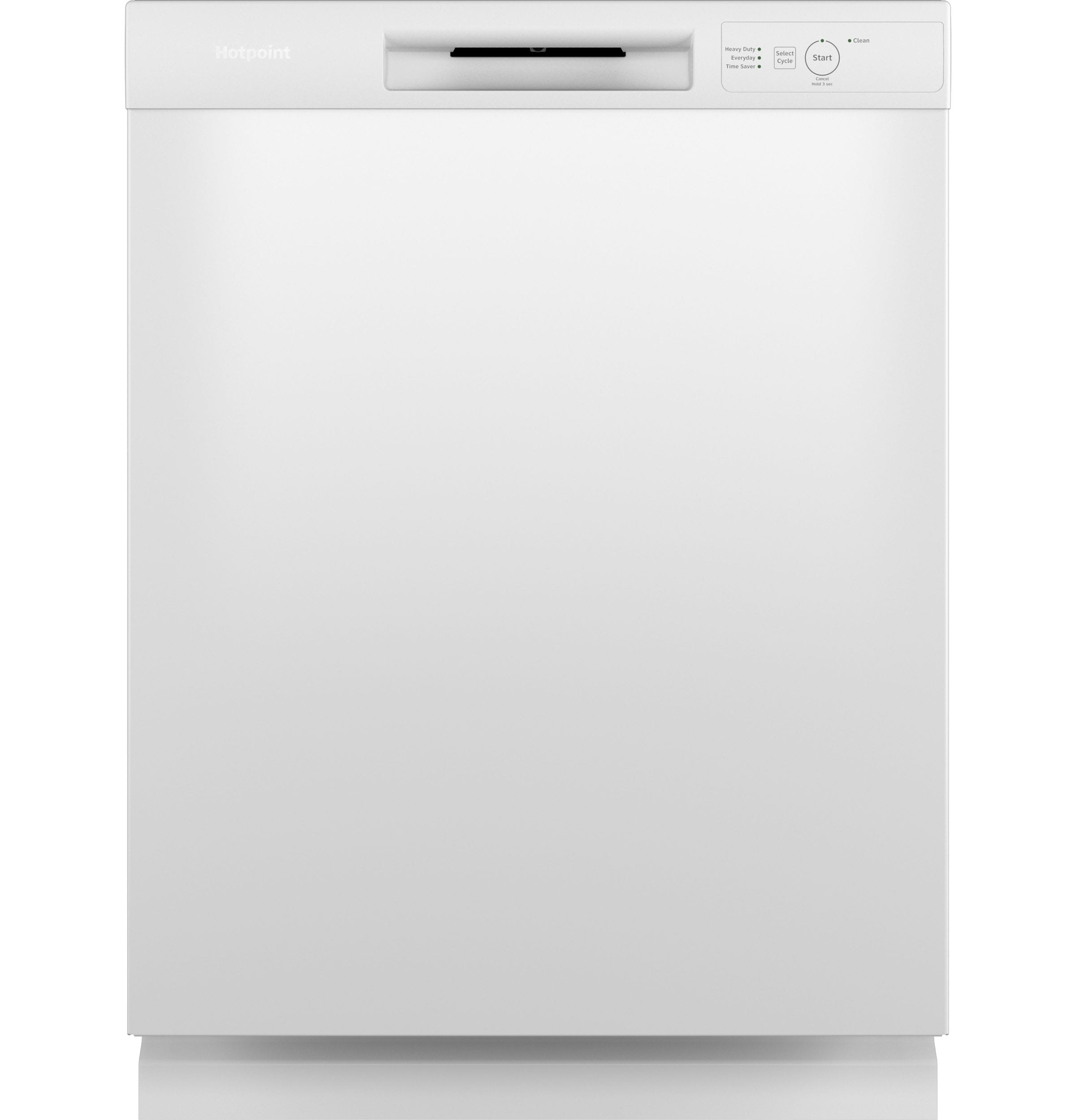 Lavavajillas Empotrable de 24 pulgadas con Control Frontal (Blanco) ENERGY STAR, Nivel de Sonido Estándar de 60 decibeles - Hotpoint.