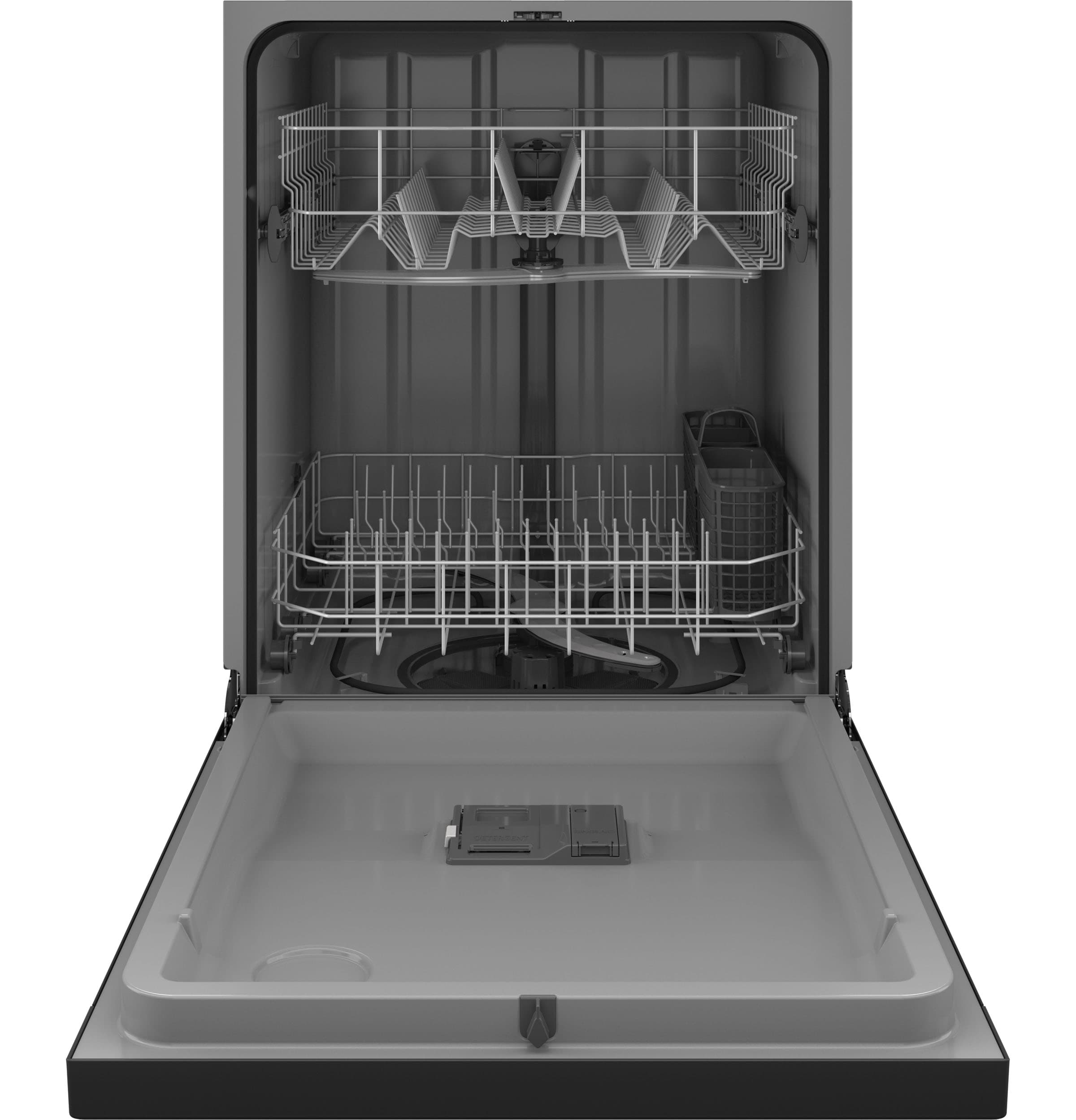 Lavavajillas empotrable de control frontal de 24 pulgadas (Negro) con certificación ENERGY STAR, nivel de sonido estándar de 60 decibeles, modelo HDF330PGRBB