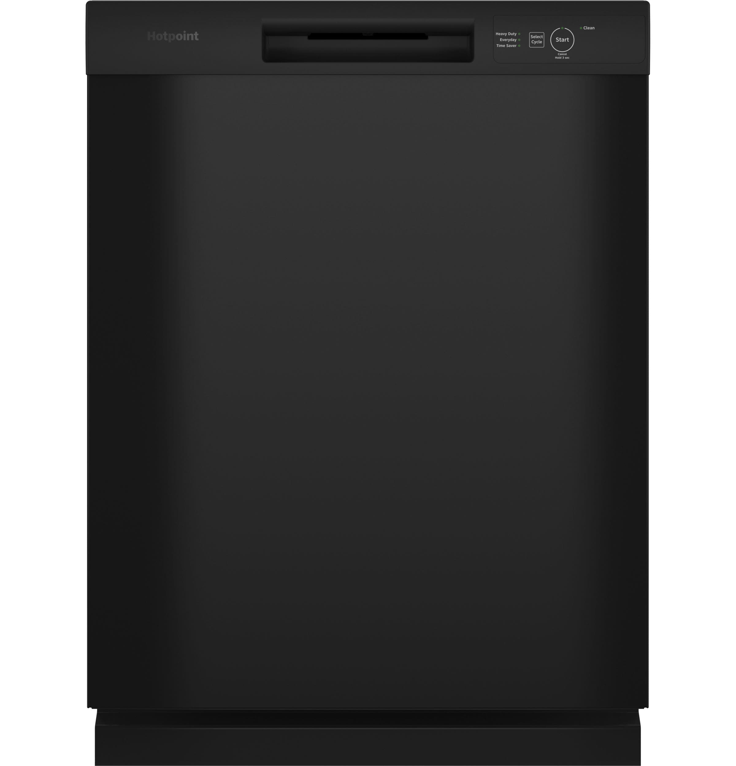 Lavavajillas empotrable de control frontal de 24 pulgadas (Negro) con certificación ENERGY STAR, nivel de sonido estándar de 60 decibeles, modelo HDF330PGRBB