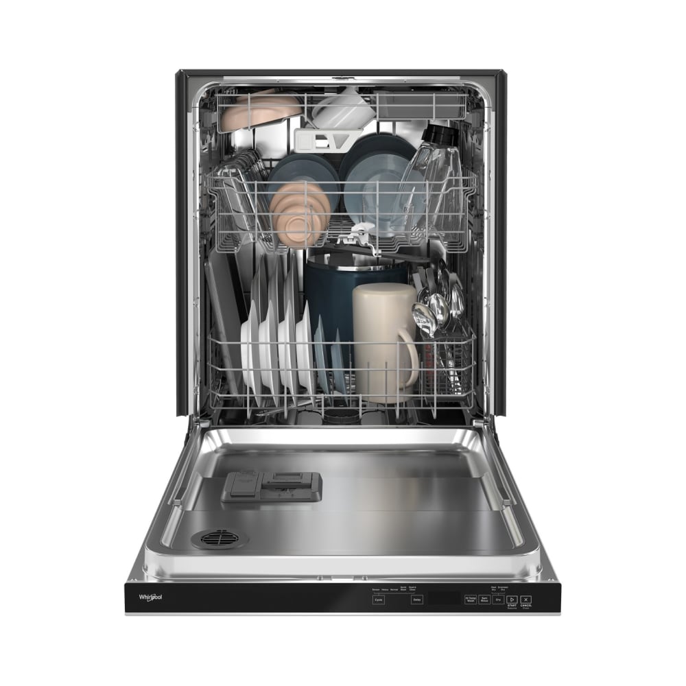Lavavajillas Empotrable de 24 pulgadas de la Serie Eco Whirlpool con Tercera Bandeja (Acero Inoxidable Resistente a las Huellas Dactilares), Nivel de Sonido Muy Silencioso de 47 Decibeles WDPA70SAMZ