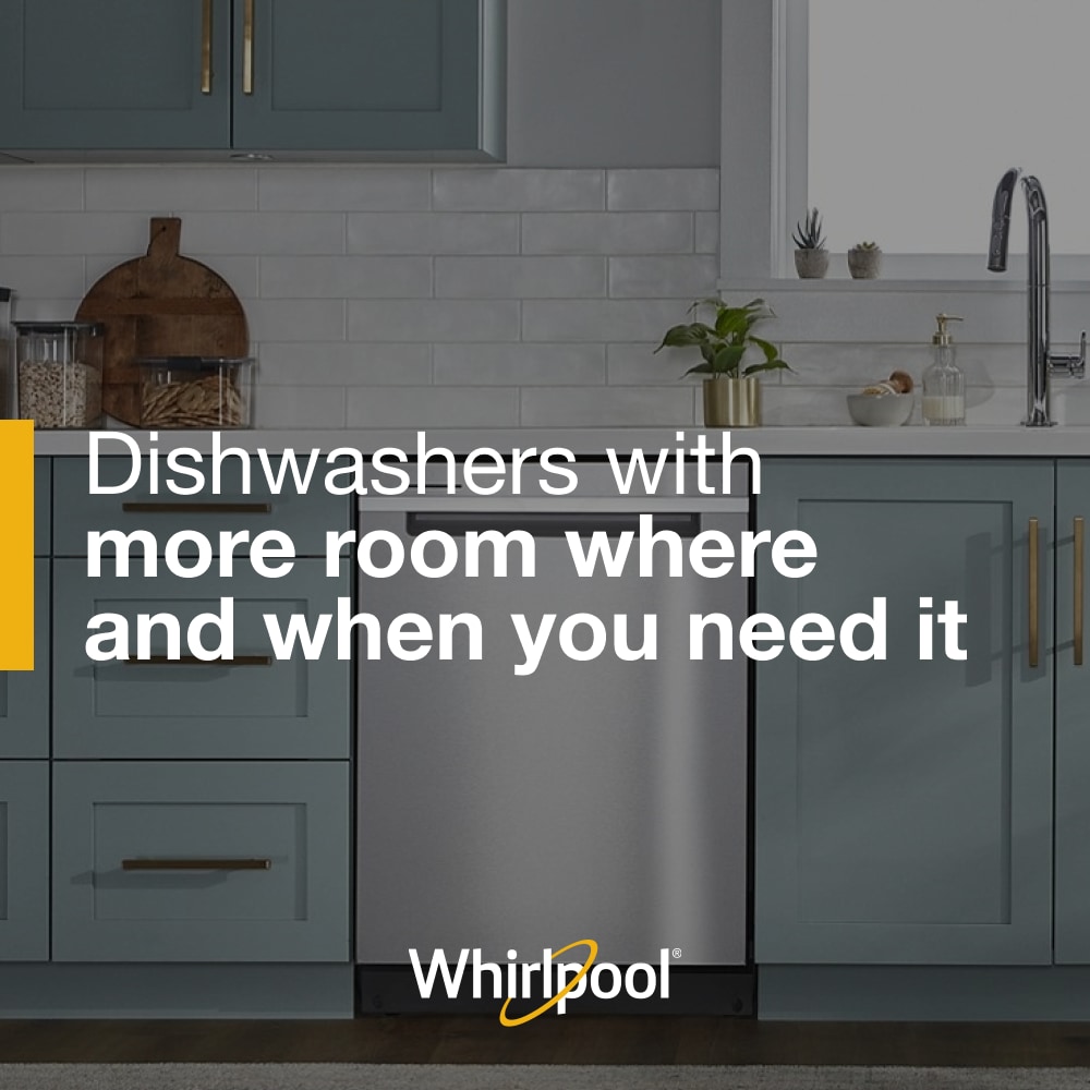 Lavavajillas Empotrable de 24 pulgadas de la Serie Eco Whirlpool con Tercera Bandeja (Acero Inoxidable Resistente a las Huellas Dactilares), Nivel de Sonido Muy Silencioso de 47 Decibeles WDPA70SAMZ