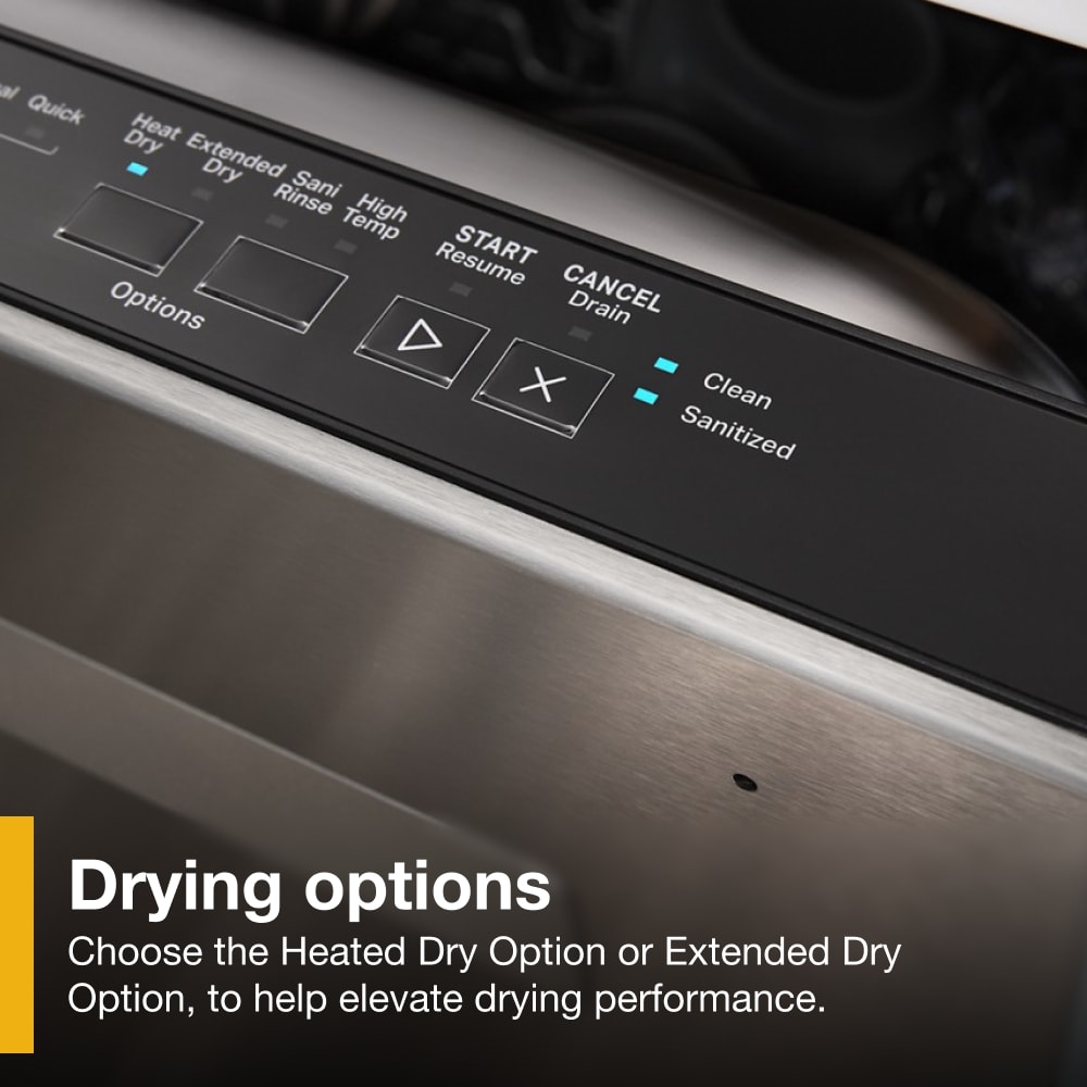Lavavajillas Empotrable de Control Superior de 24 pulgadas de la Serie Ecológica Whirlpool (Negro), Nivel de Sonido Estándar de 55 Decibeles WDP540HAMB
