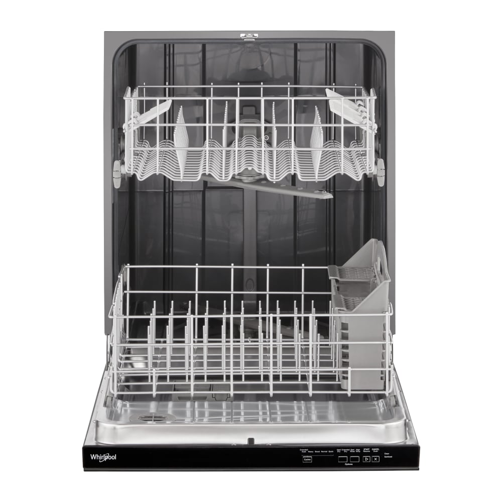 Lavavajillas Empotrable de Control Superior de 24 pulgadas de la Serie Ecológica Whirlpool (Negro), Nivel de Sonido Estándar de 55 Decibeles WDP540HAMB