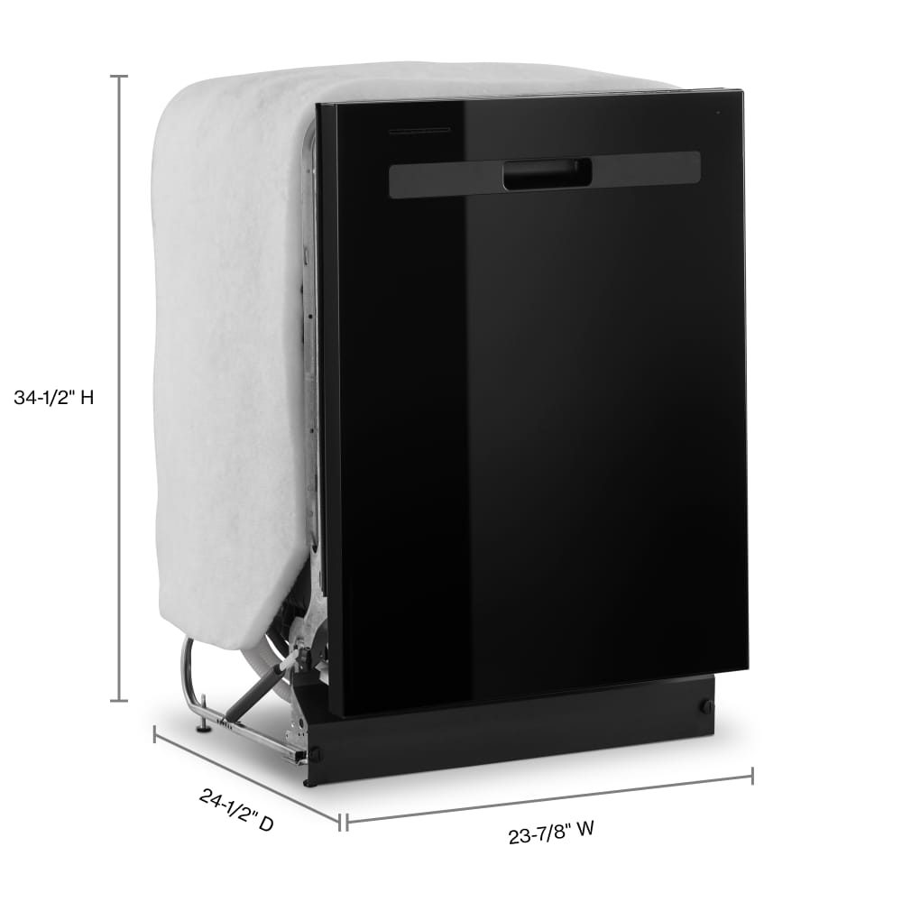Lavavajillas Empotrable de Control Superior de 24 pulgadas de la Serie Ecológica Whirlpool (Negro), Nivel de Sonido Estándar de 55 Decibeles WDP540HAMB