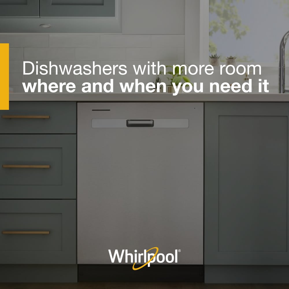 Lavavajillas empotrado Whirlpool Eco Series de 24 pulgadas con control superior (acero inoxidable resistente a huellas dactilares), nivel de sonido estándar de 55 decibeles WDP540HAMZ