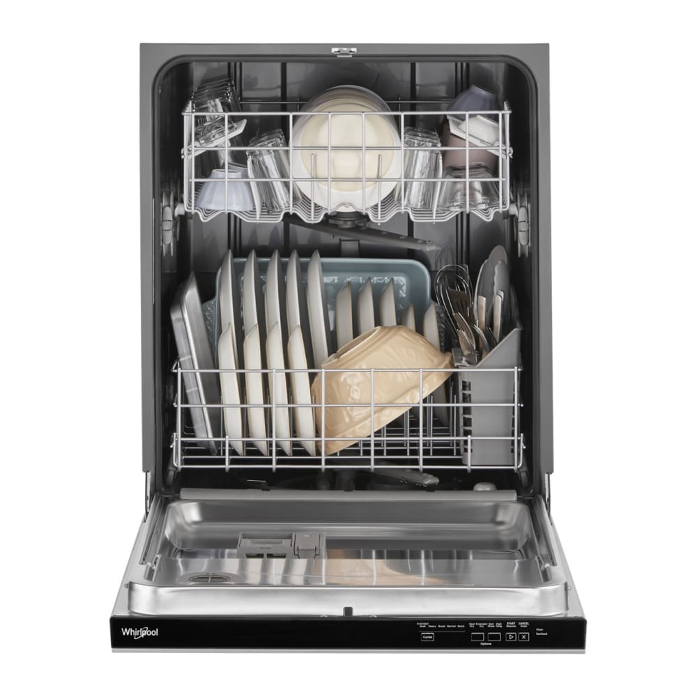 Lavavajillas empotrado Whirlpool Eco Series de 24 pulgadas con control superior (acero inoxidable resistente a huellas dactilares), nivel de sonido estándar de 55 decibeles WDP540HAMZ