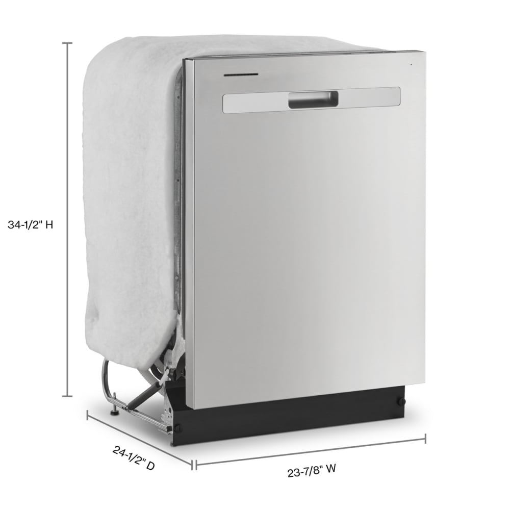 Lavavajillas empotrado Whirlpool Eco Series de 24 pulgadas con control superior (acero inoxidable resistente a huellas dactilares), nivel de sonido estándar de 55 decibeles WDP540HAMZ