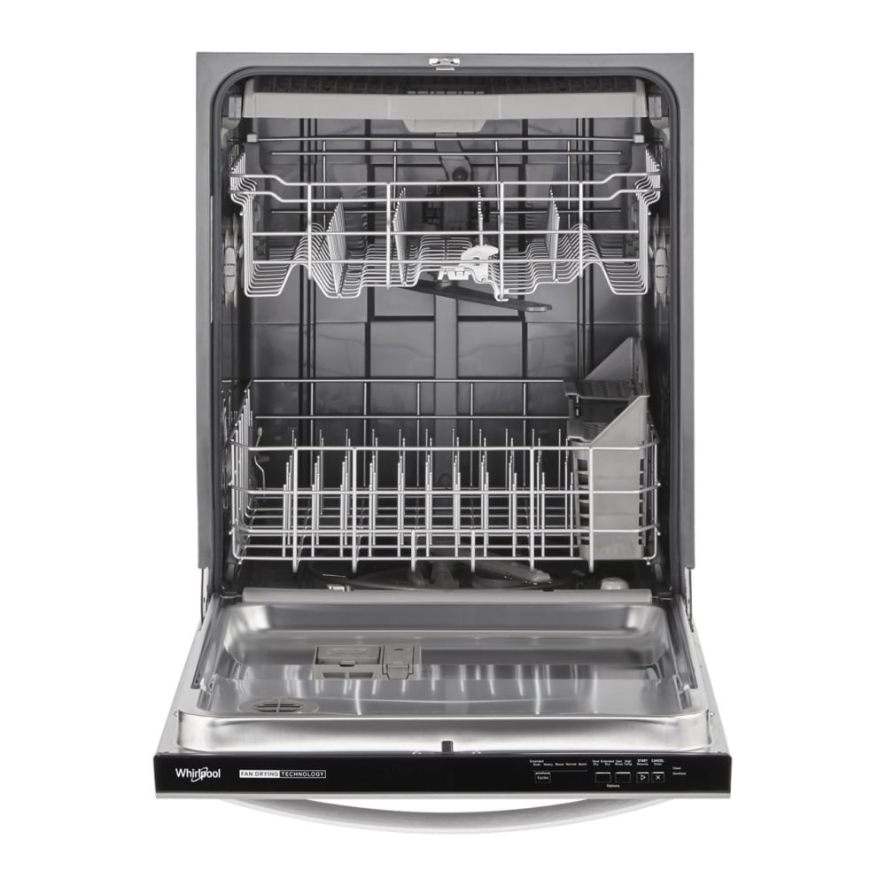 Lavavajillas Incrustado con Tercer Rack en Acero Inoxidable Resistente a Huellas, Serie Ecológica Whirlpool de 24 pulgadas con Control Superior ( Nivel de Sonido Estándar de 51 Decibeles)