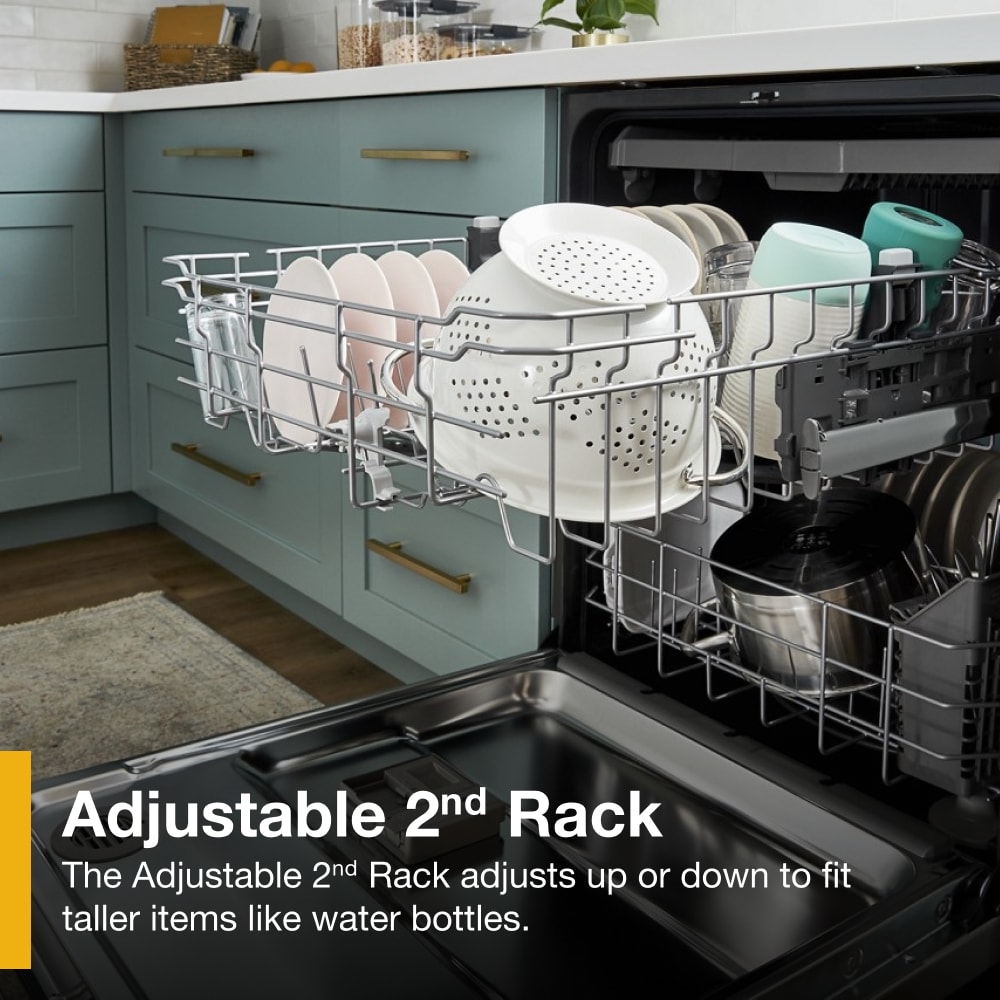 Lavavajillas Incrustado con Tercer Rack en Acero Inoxidable Resistente a Huellas, Serie Ecológica Whirlpool de 24 pulgadas con Control Superior ( Nivel de Sonido Estándar de 51 Decibeles)