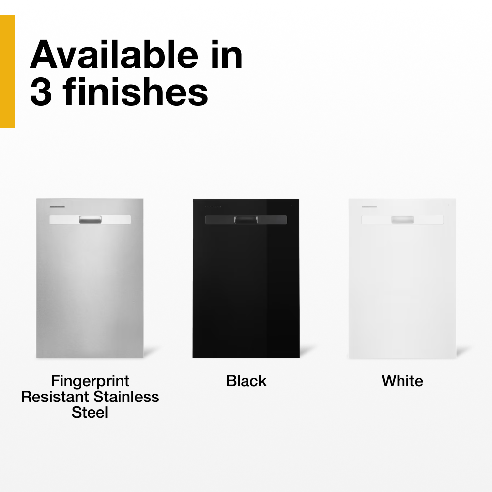 Lavavajillas Empotrado de Control Superior Serie Eco de Whirlpool de 24 pulgadas (Blanco), Nivel de Sonido Estándar de 55 Decibeles WDP540HAMW