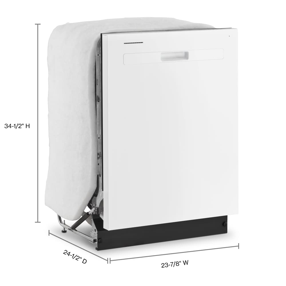 Lavavajillas Empotrado de Control Superior Serie Eco de Whirlpool de 24 pulgadas (Blanco), Nivel de Sonido Estándar de 55 Decibeles WDP540HAMW
