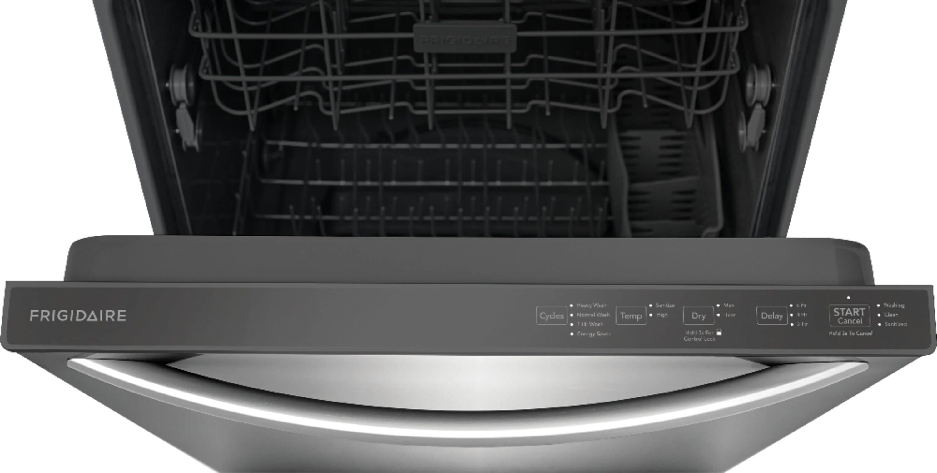 Lavavajillas empotrado de control superior de 24 pulgadas de Frigidaire (Acero inoxidable resistente a huellas dactilares) con certificación ENERGY STAR, nivel de sonido estándar de 52 decibeles FDPH431LAF