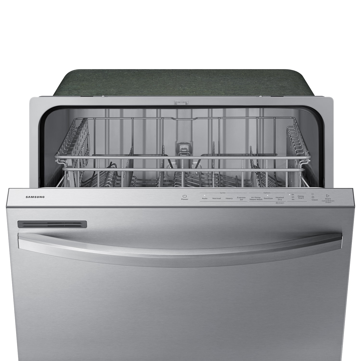 Lavavajillas empotrable de control superior de 24 pulgadas Samsung (Acero inoxidable resistente a huellas dactilares) ENERGY STAR, nivel de sonido estándar de 53 decibeles DW80CG4021SR