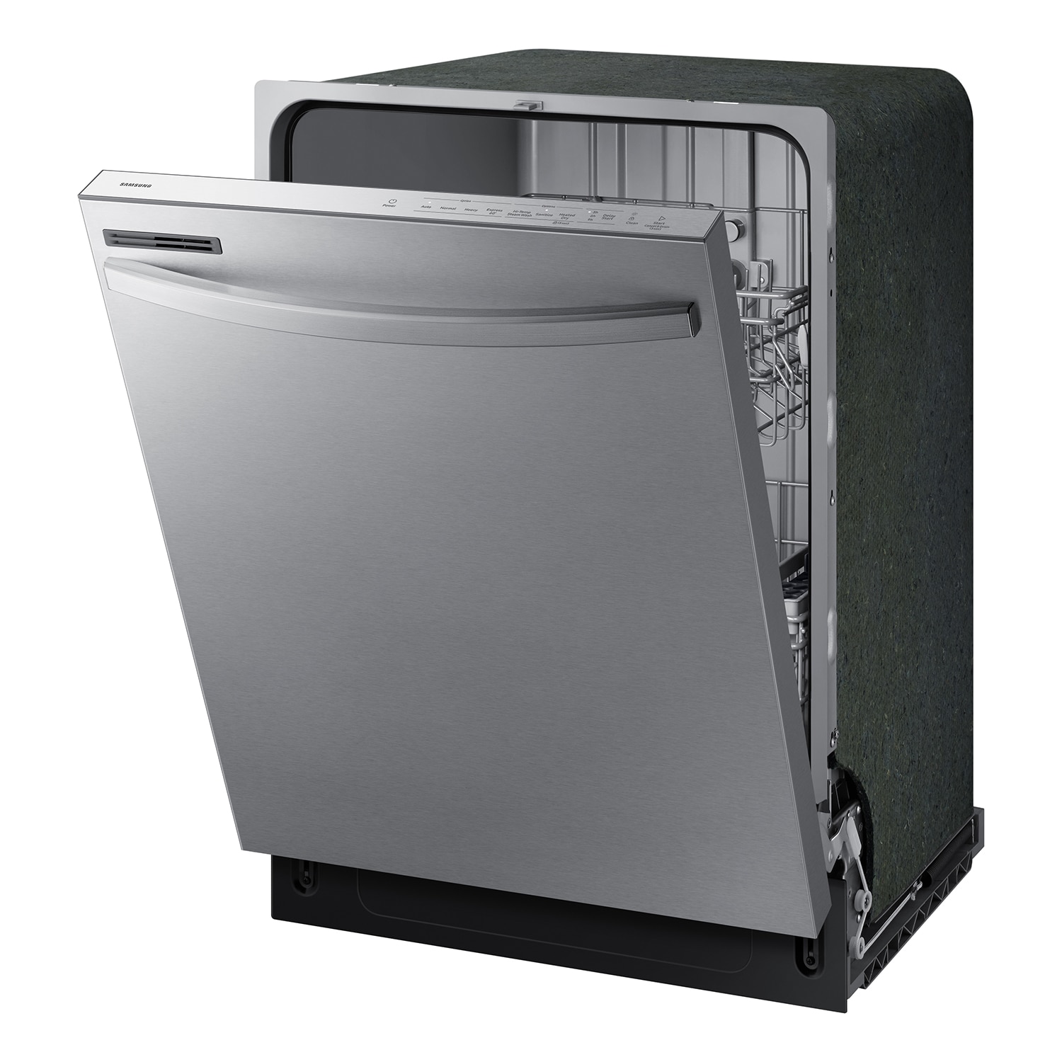 Lavavajillas empotrable de control superior de 24 pulgadas Samsung (Acero inoxidable resistente a huellas dactilares) ENERGY STAR, nivel de sonido estándar de 53 decibeles DW80CG4021SR