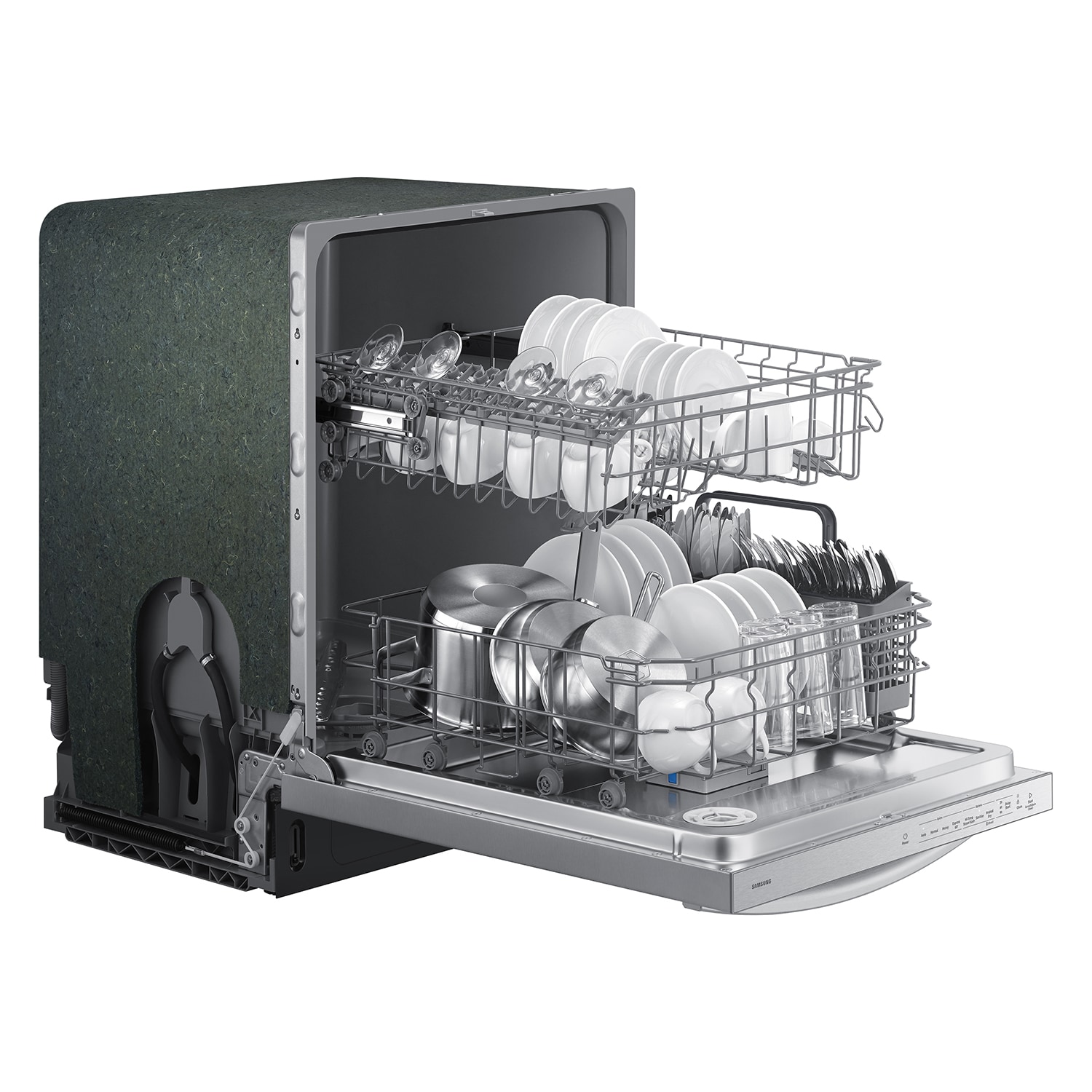 Lavavajillas empotrable de control superior de 24 pulgadas Samsung (Acero inoxidable resistente a huellas dactilares) ENERGY STAR, nivel de sonido estándar de 53 decibeles DW80CG4021SR