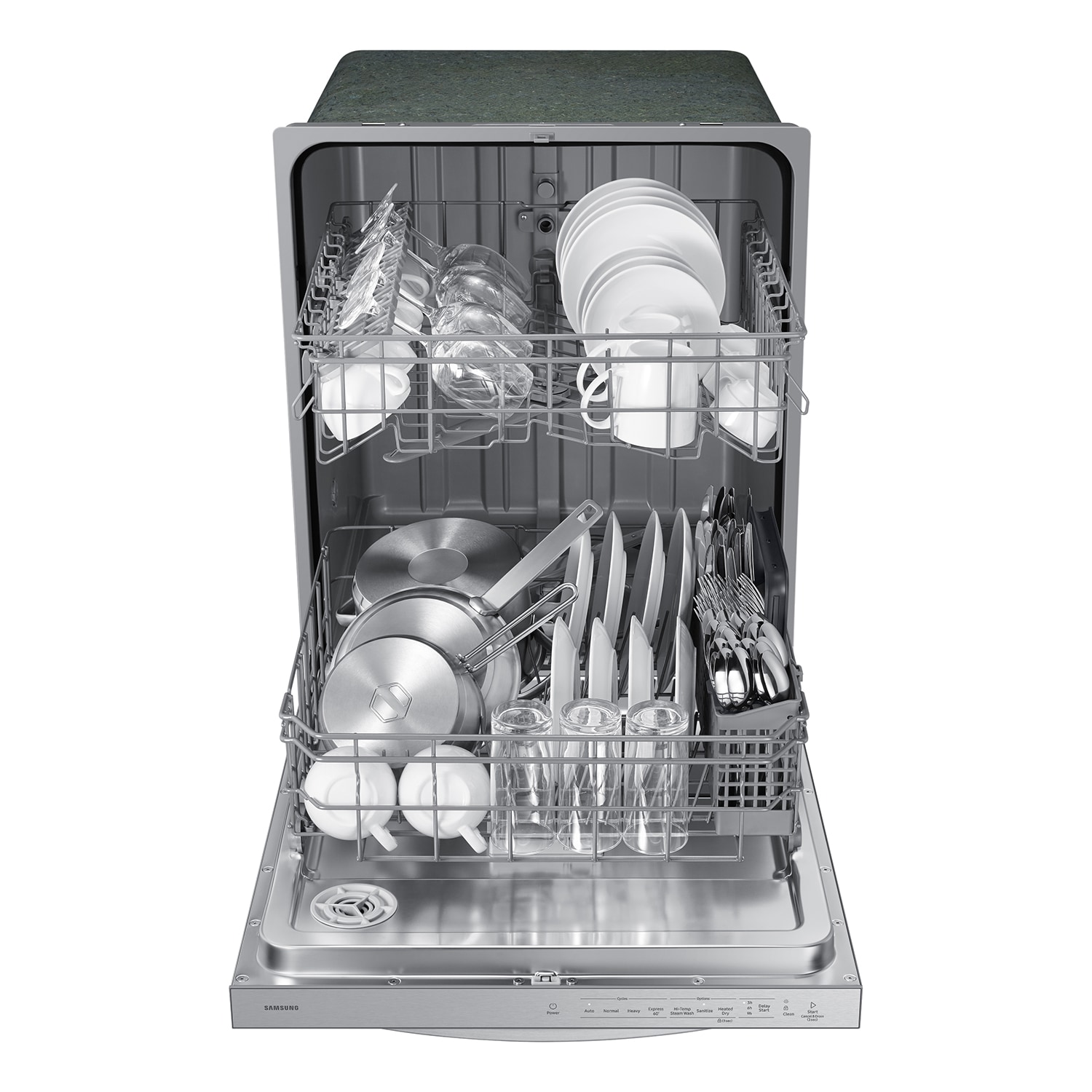 Lavavajillas empotrable de control superior de 24 pulgadas Samsung (Acero inoxidable resistente a huellas dactilares) ENERGY STAR, nivel de sonido estándar de 53 decibeles DW80CG4021SR