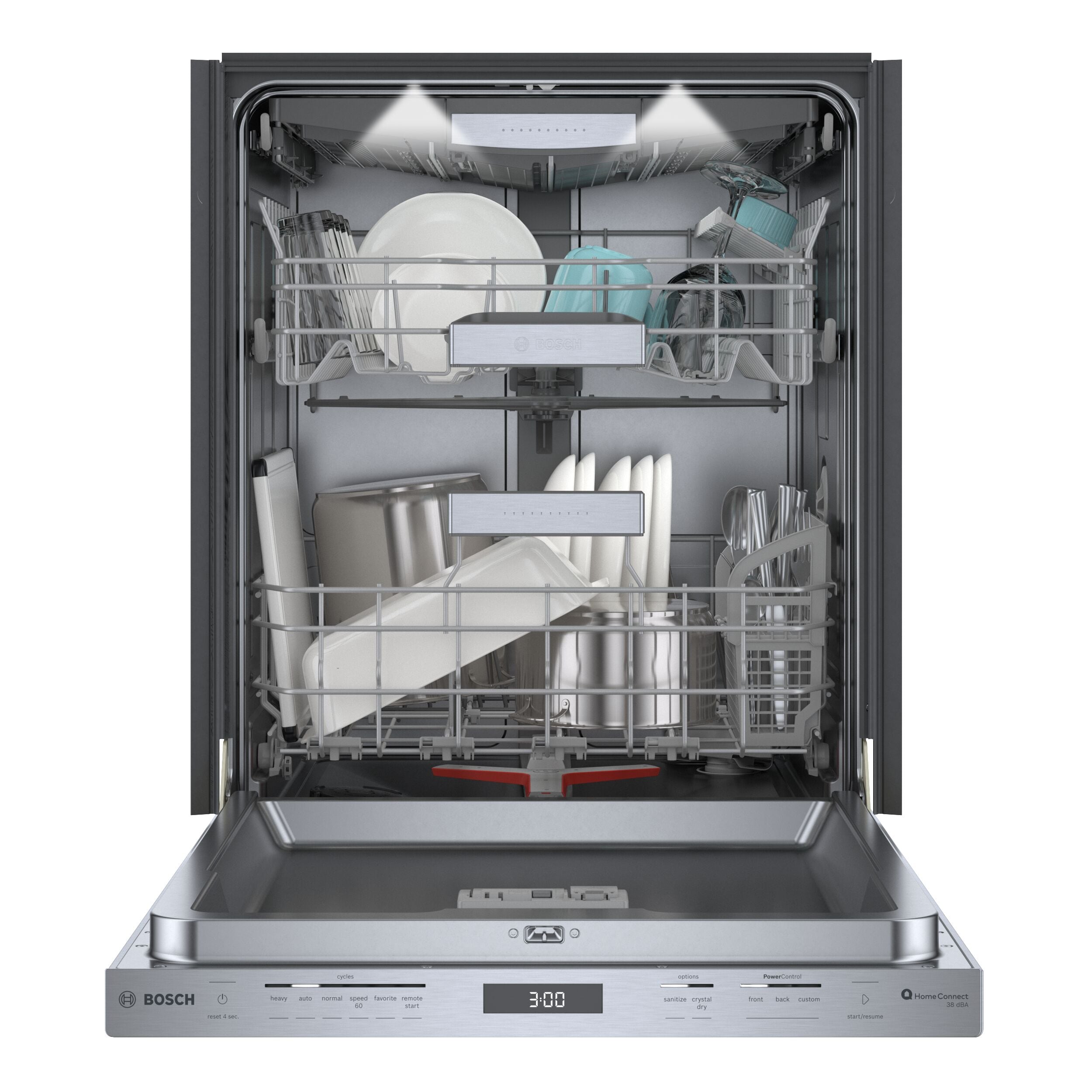 Lavavajillas Empotrado Bosch Benchmark Series de 24 pulgadas con Tercer Riel (Acero inoxidable) Certificado ENERGY STAR, Nivel de Sonido más bajo de 38 Decibeles SHP9PCM5N