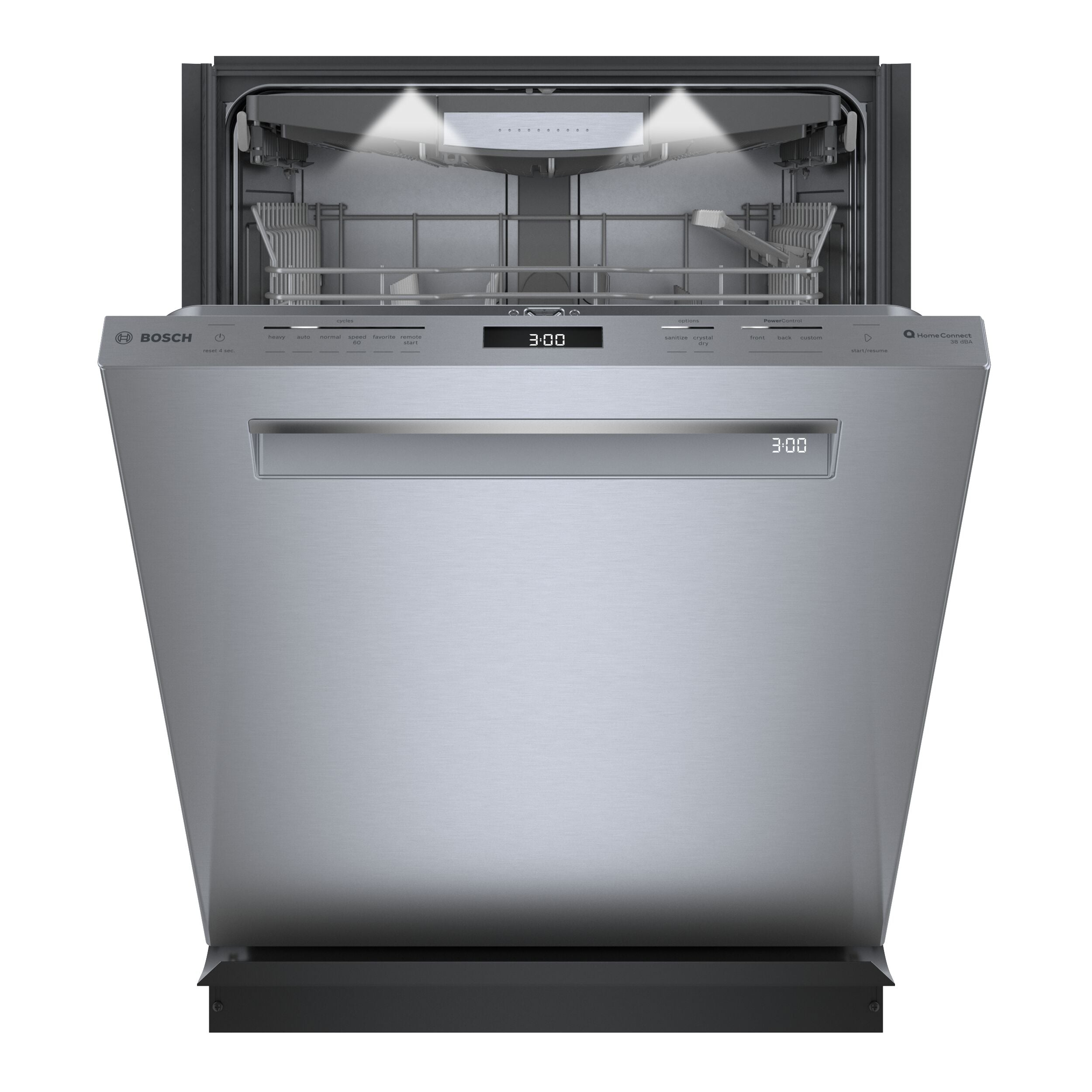 Lavavajillas Empotrado Bosch Benchmark Series de 24 pulgadas con Tercer Riel (Acero inoxidable) Certificado ENERGY STAR, Nivel de Sonido más bajo de 38 Decibeles SHP9PCM5N