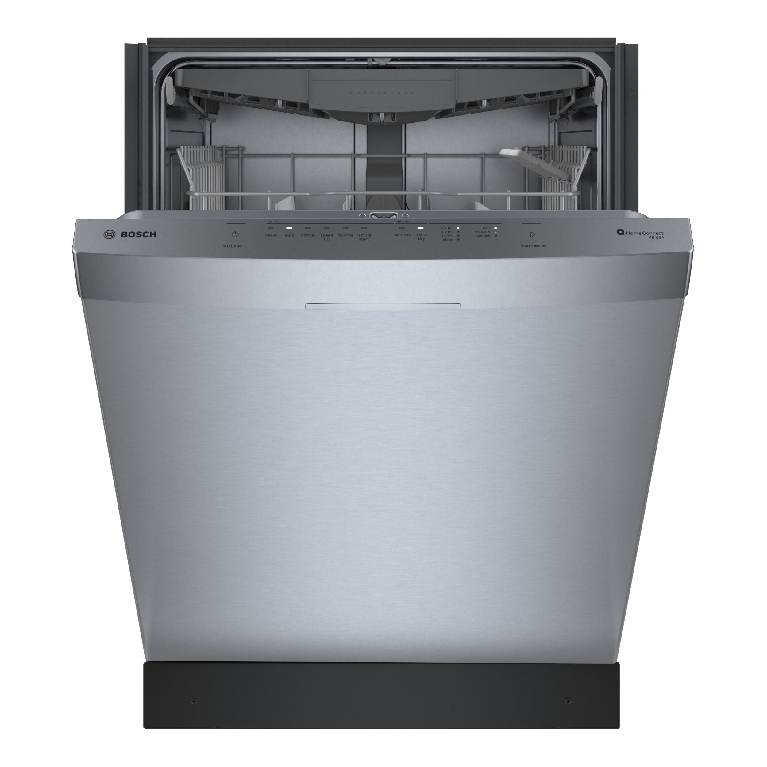 Lavavajillas Empotrable con Tercer Repisa Serie 300 de Bosch de 24 pulgadas con Control en la Parte Superior (Acero Inoxidable) Nivel de Sonido Muy Silencioso de 48 Decibeles SHS43CF5N