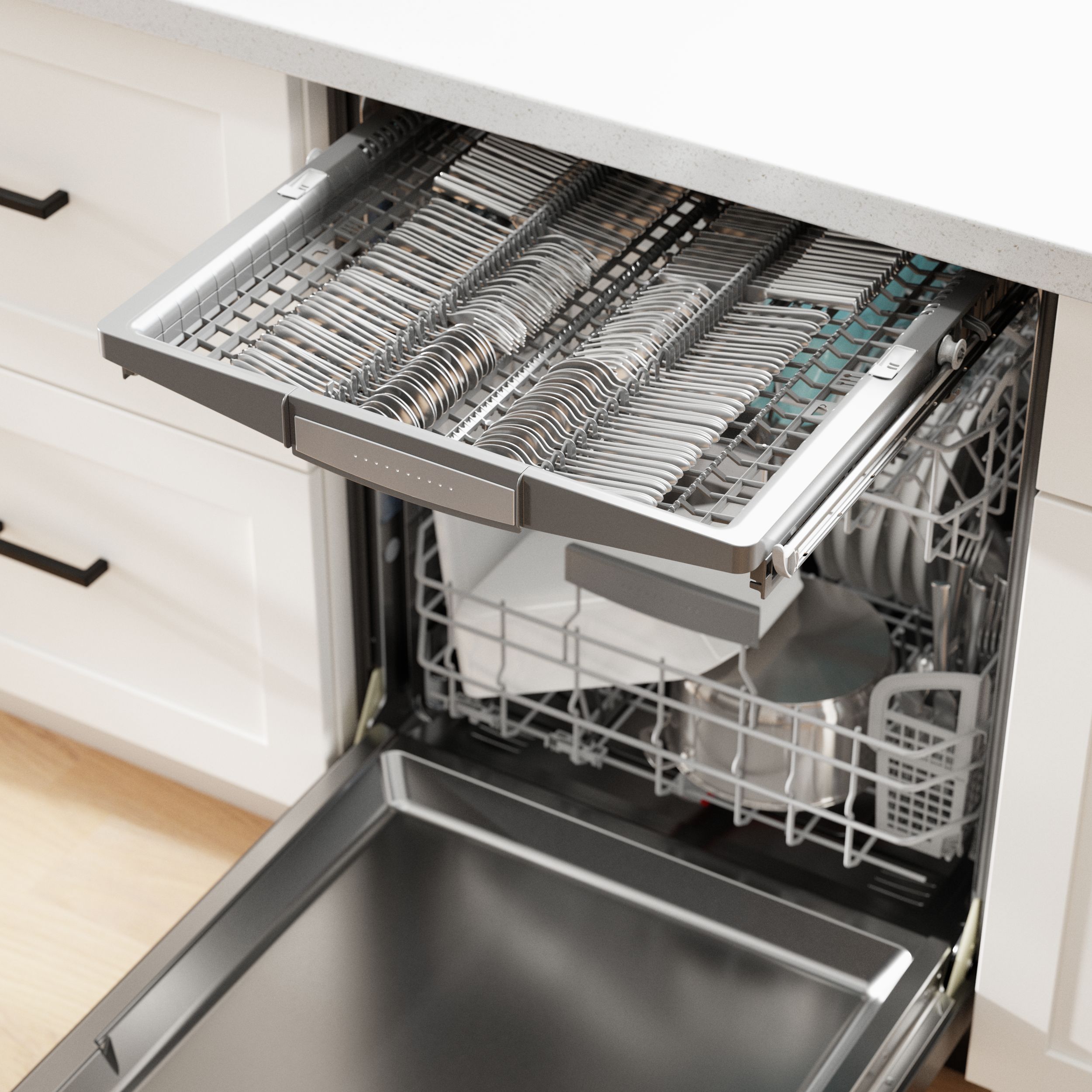 Lavavajillas Empotrado de Control Superior de la Serie 800 de Bosch con Tercer Riel (Acero Inoxidable Negro) ENERGY STAR, Nivel de Sonido Más Silencioso de 42 Decibeles SHP78CM4N