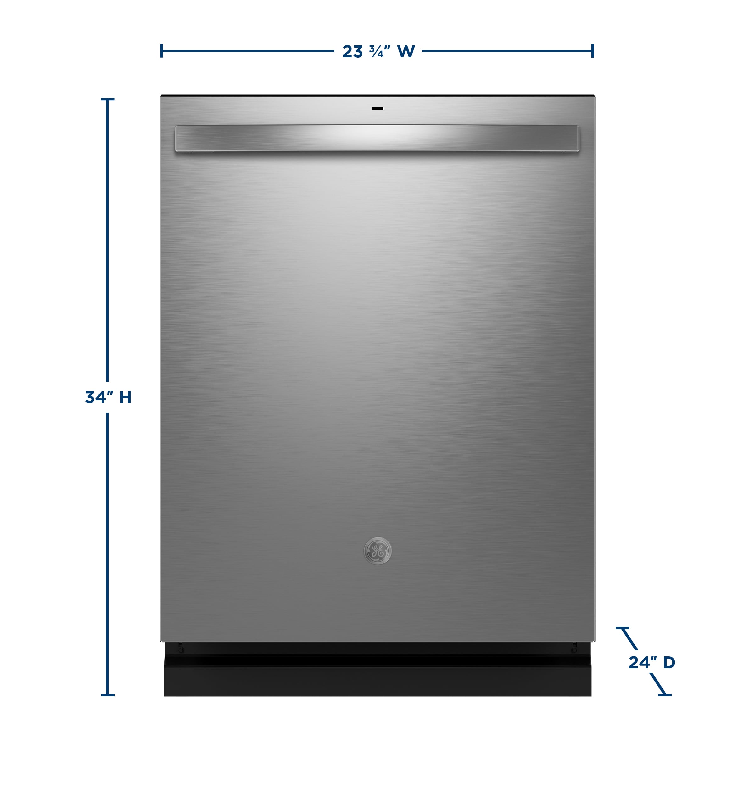 Lavavajillas empotrable de control superior de 24 pulgadas con tecnología Dry Boost y tercera bandeja (acero inoxidable) certificado ENERGY STAR, nivel de sonido muy silencioso de 47 decibeles GDT650SYVFS