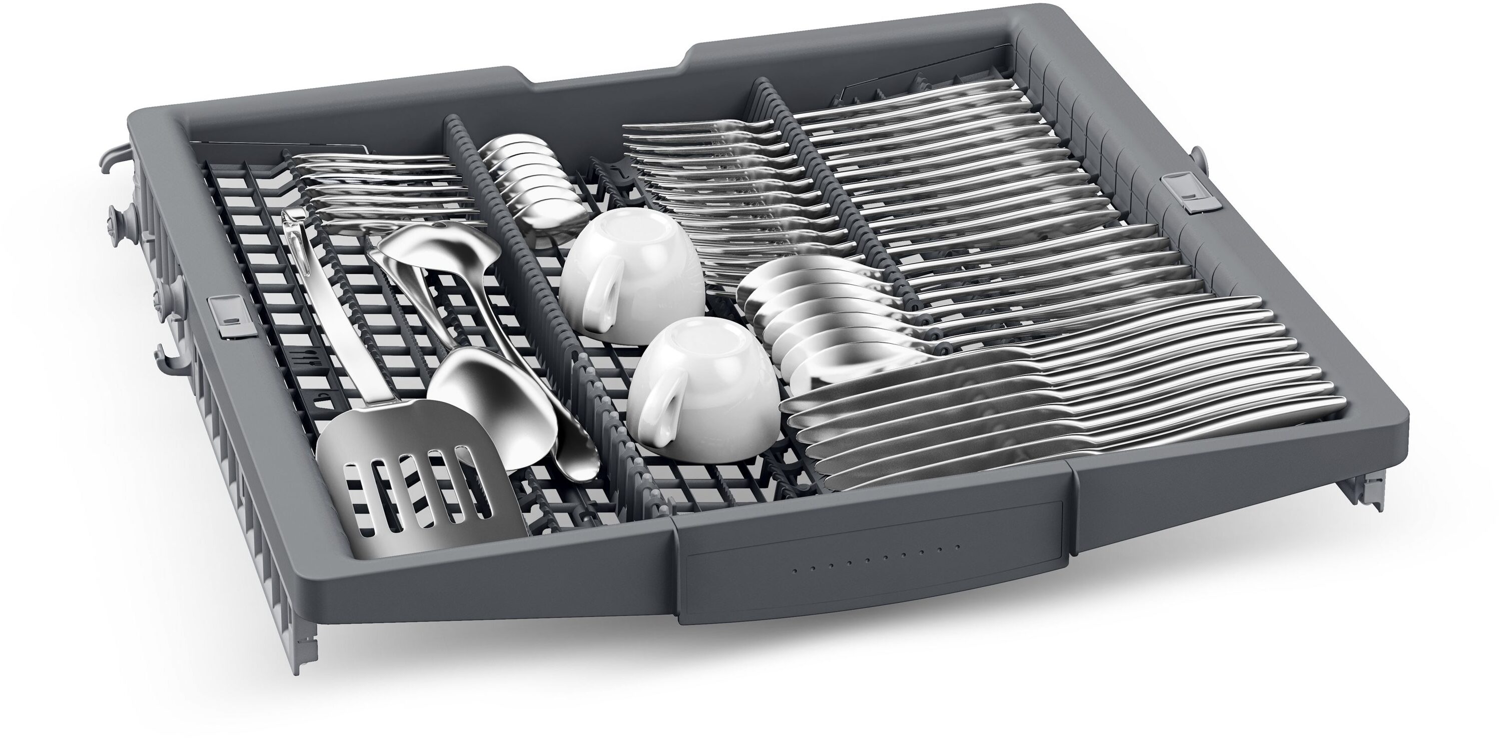 Lavavajillas empotrable de control superior de la Serie 500 de Bosch de 24 pulgadas con Tercer Estante (Negro) ENERGY STAR, nivel de sonido muy silencioso de 44 decibeles SHP65CM6N
