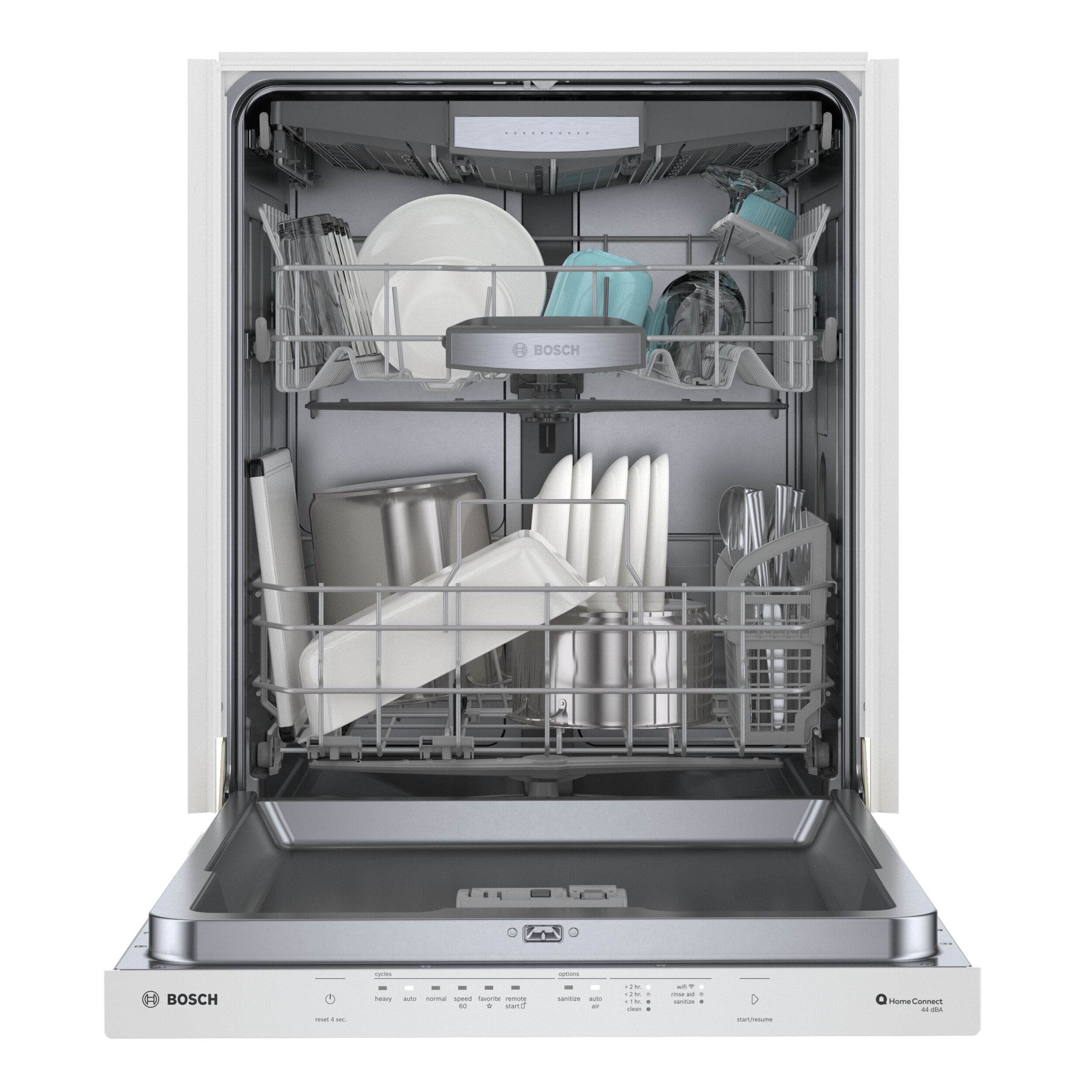 Lavavajillas Empotrable Bosch Serie 500 de 24 pulgadas con Tercera Bandeja (Blanco) Certificado ENERGY STAR, Nivel de Ruido Muy Silencioso de 44 Decibeles SHP65CM2N