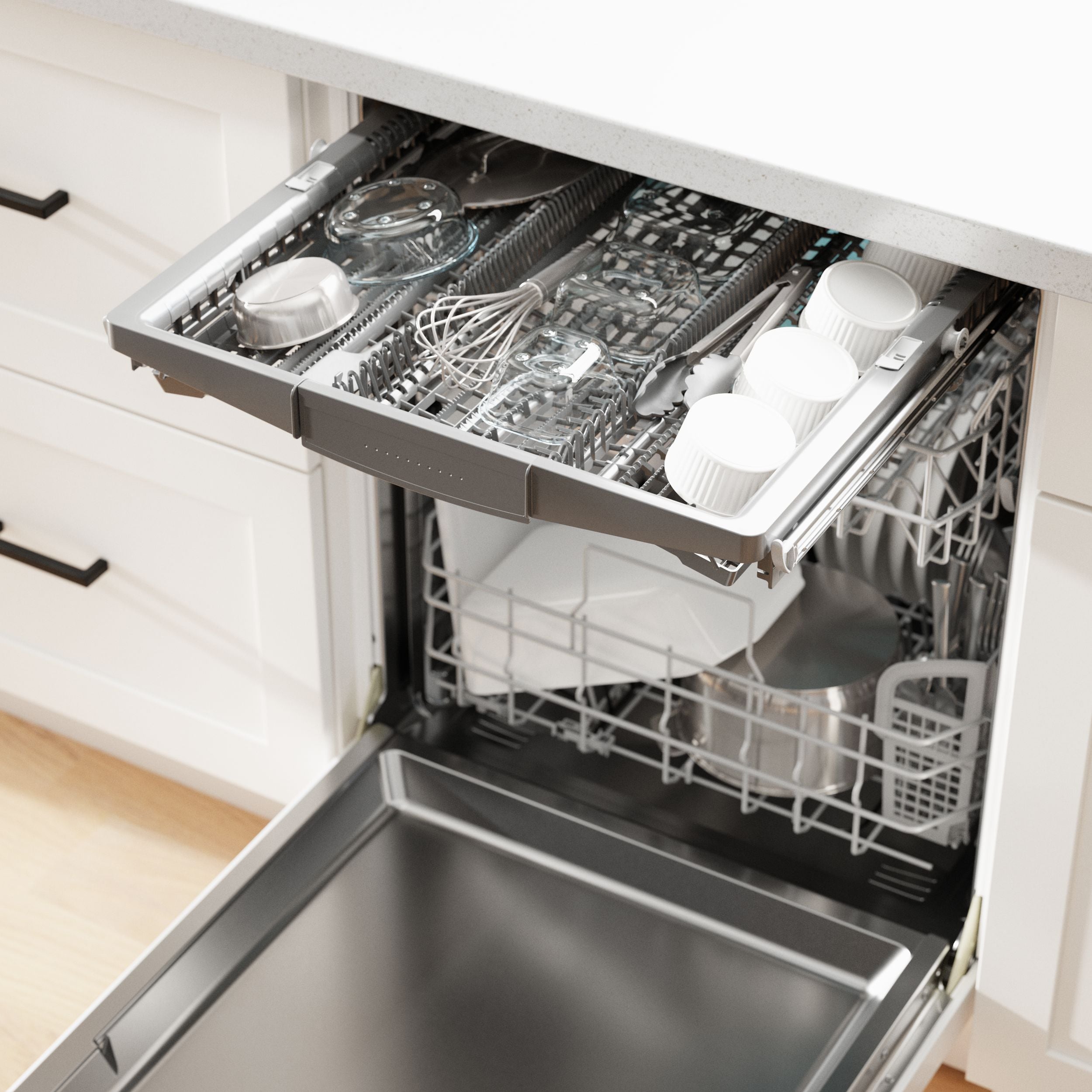 Lavavajillas Empotrable Bosch Serie 500 de 24 pulgadas con Tercera Bandeja (Blanco) Certificado ENERGY STAR, Nivel de Ruido Muy Silencioso de 44 Decibeles SHP65CM2N