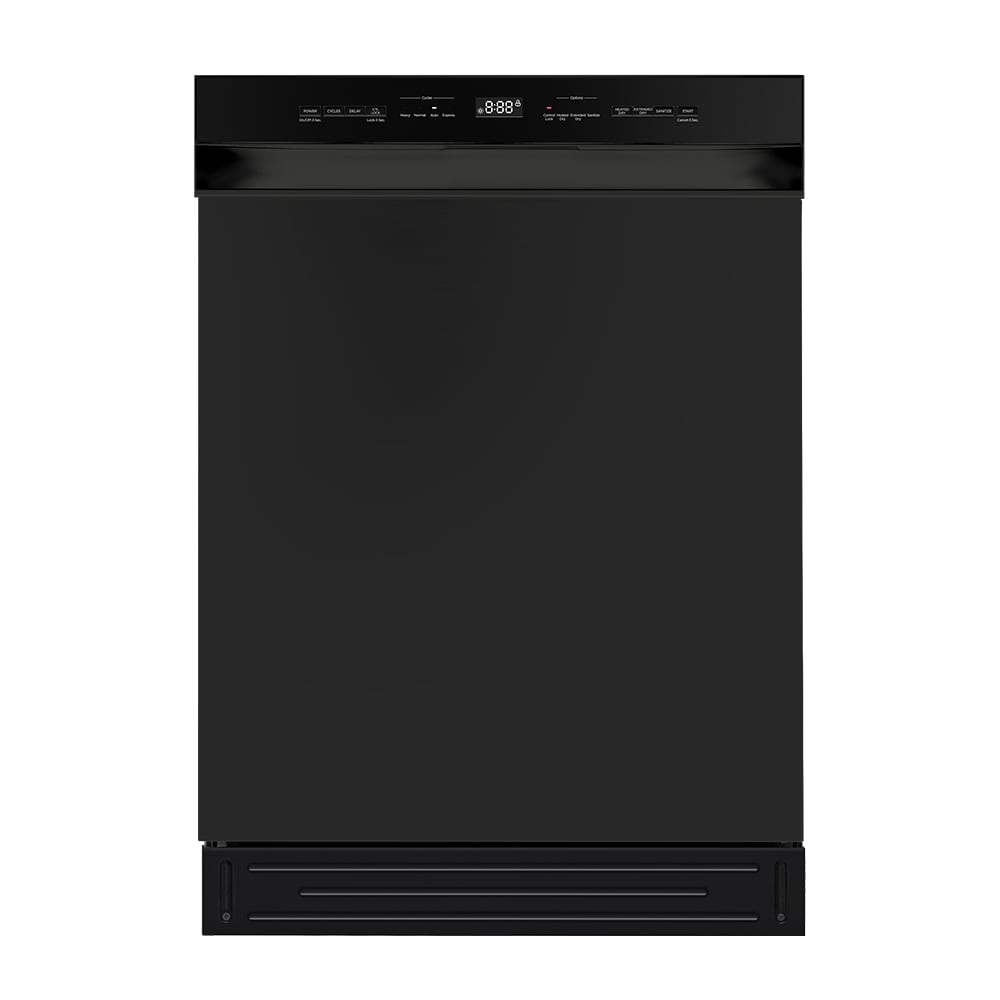 Lavavajillas Empotrado de Control Frontal Midea de 24 pulgadas (Negro) ENERGY STAR, Nivel de Sonido Estándar de 52 Decibeles MDF24P2BBB