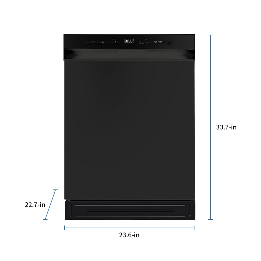 Lavavajillas Empotrado de Control Frontal Midea de 24 pulgadas (Negro) ENERGY STAR, Nivel de Sonido Estándar de 52 Decibeles MDF24P2BBB