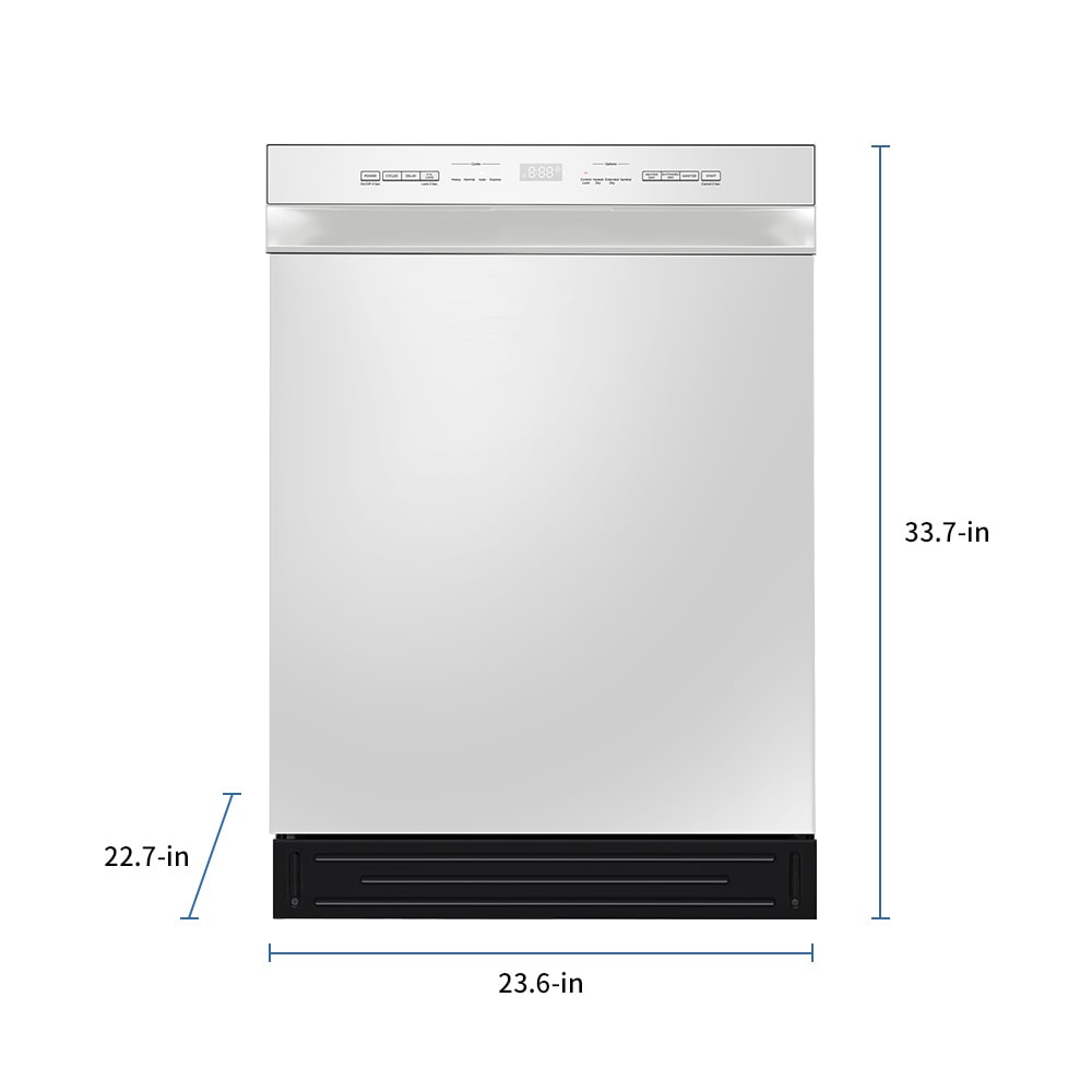 Lavavajillas Empotrado de Control Frontal de 24 pulgadas (Blanco) con Certificación ENERGY STAR, Nivel de Sonido Estándar de 52 Decibeles MDF24P2BWW
