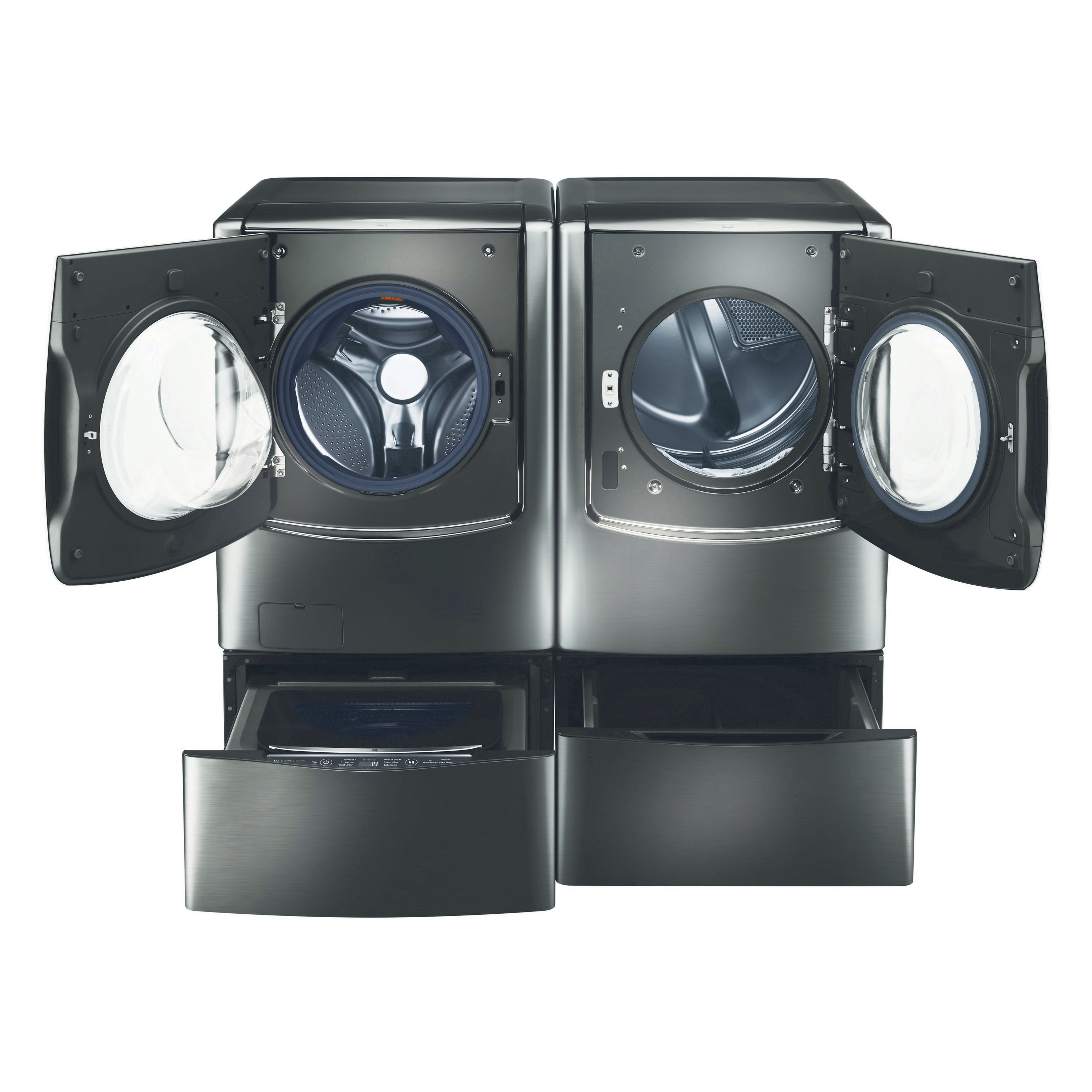 Secadora eléctrica de vapor con ciclo TurboSteam de 9 pies cúbicos de LG SIGNATURE (acero inoxidable negro) DLEX9500K
