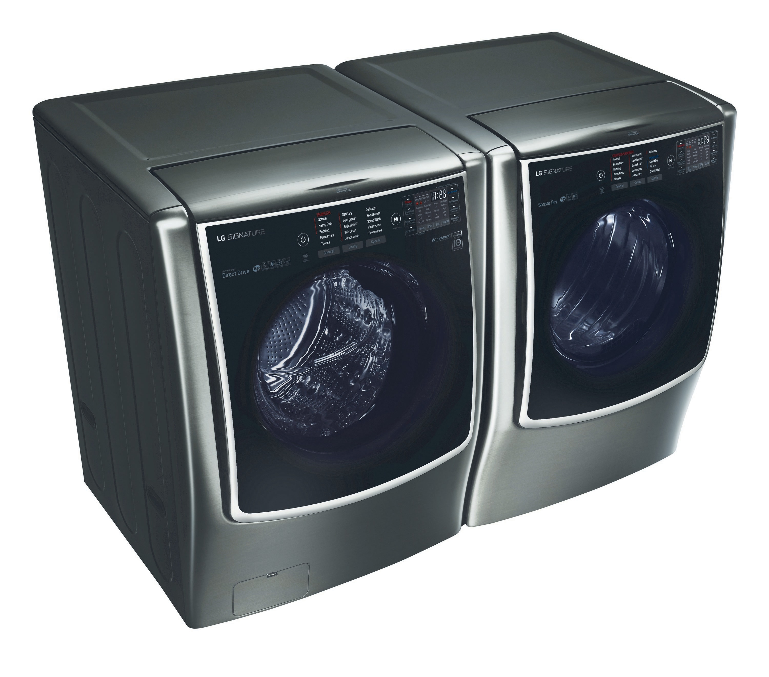 Secadora eléctrica de vapor con ciclo TurboSteam de 9 pies cúbicos de LG SIGNATURE (acero inoxidable negro) DLEX9500K