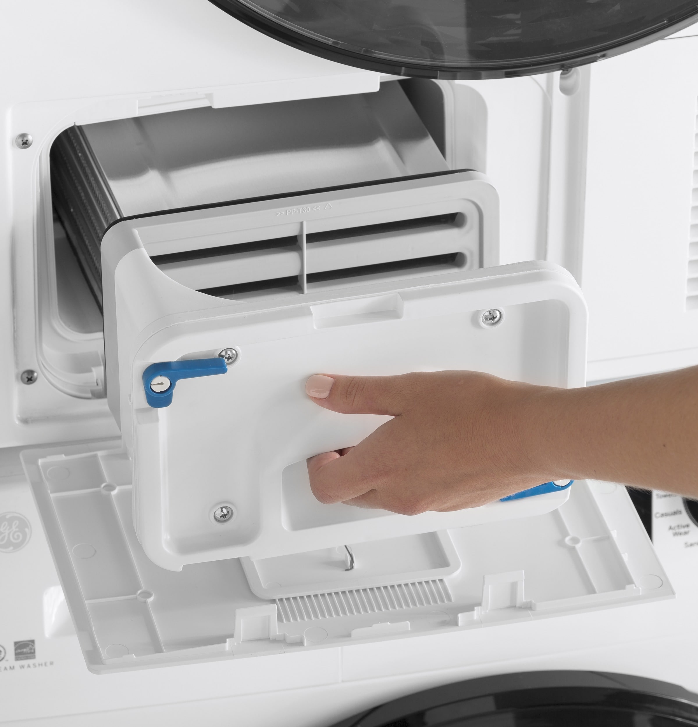 Secadora eléctrica apilable sin ventilación de 4.1 pies cúbicos (Blanca) Certificada por Energy Star GFT14ESSMWW