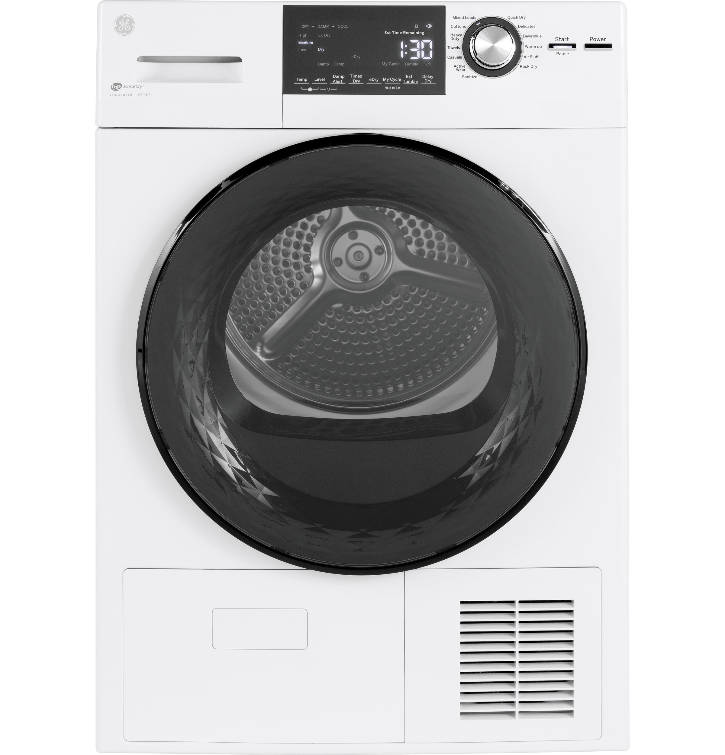 Secadora eléctrica apilable sin ventilación de 4.1 pies cúbicos (Blanca) Certificada por Energy Star GFT14ESSMWW
