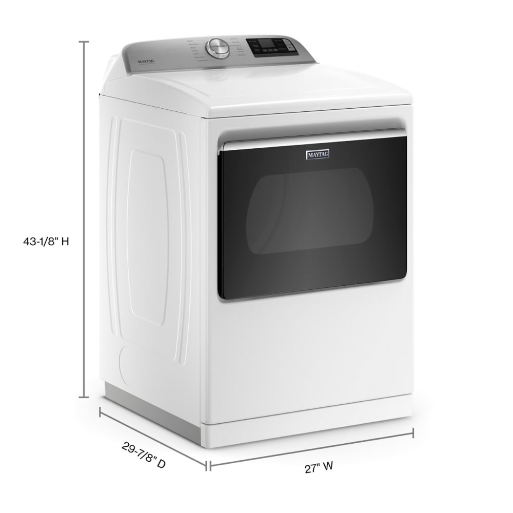 Secadora eléctrica de ciclo de vapor capacidad 7.4 pies cúbicos con tecnología inteligente (blanca) certificada Energy Star MED7230HW de Maytag