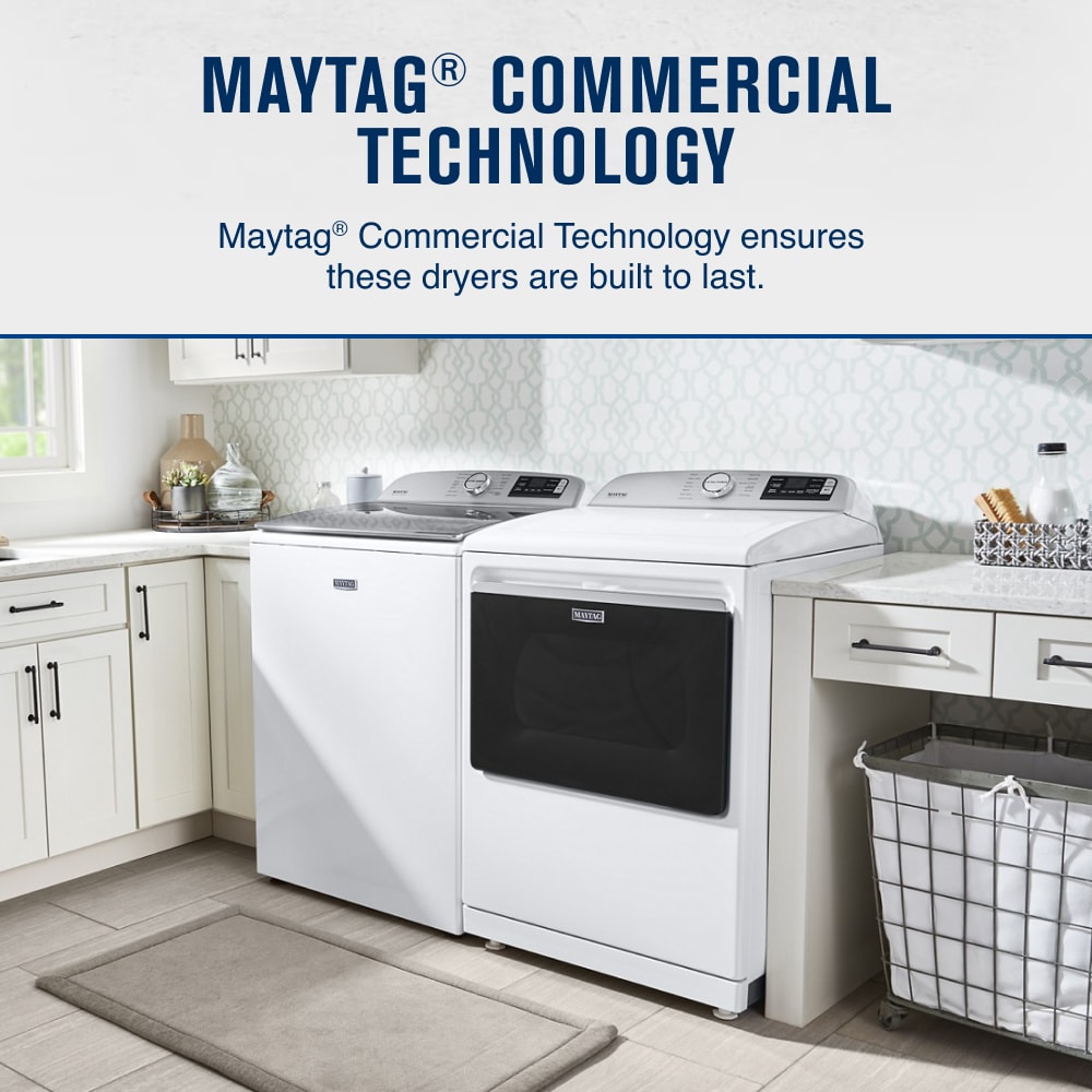 Secadora eléctrica de ciclo de vapor capacidad 7.4 pies cúbicos con tecnología inteligente (blanca) certificada Energy Star MED7230HW de Maytag
