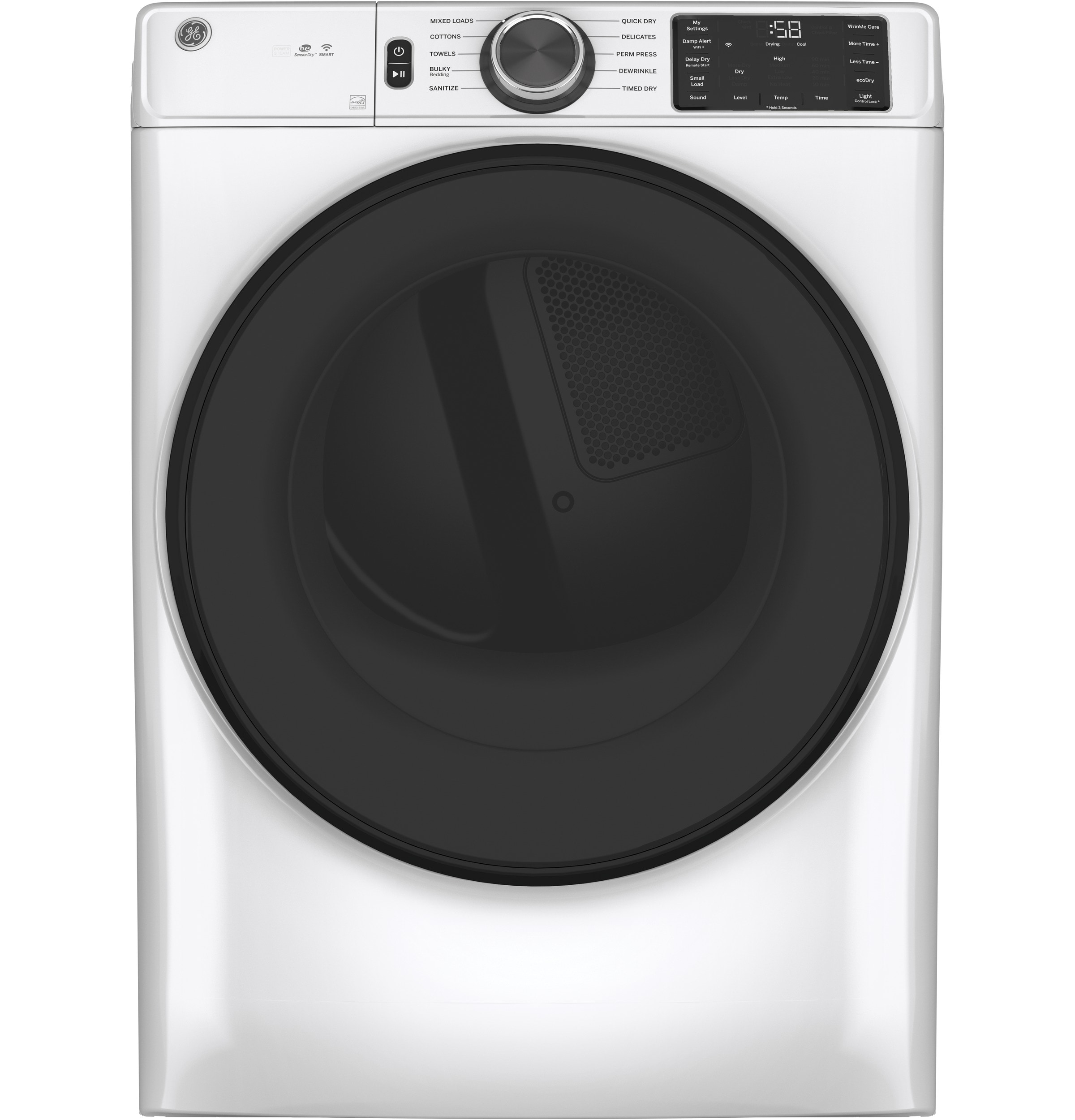 Secadora eléctrica apilable de 7.8 pies cúbicos (blanco) certificada Energy Star - GE GFV55ESSNWW